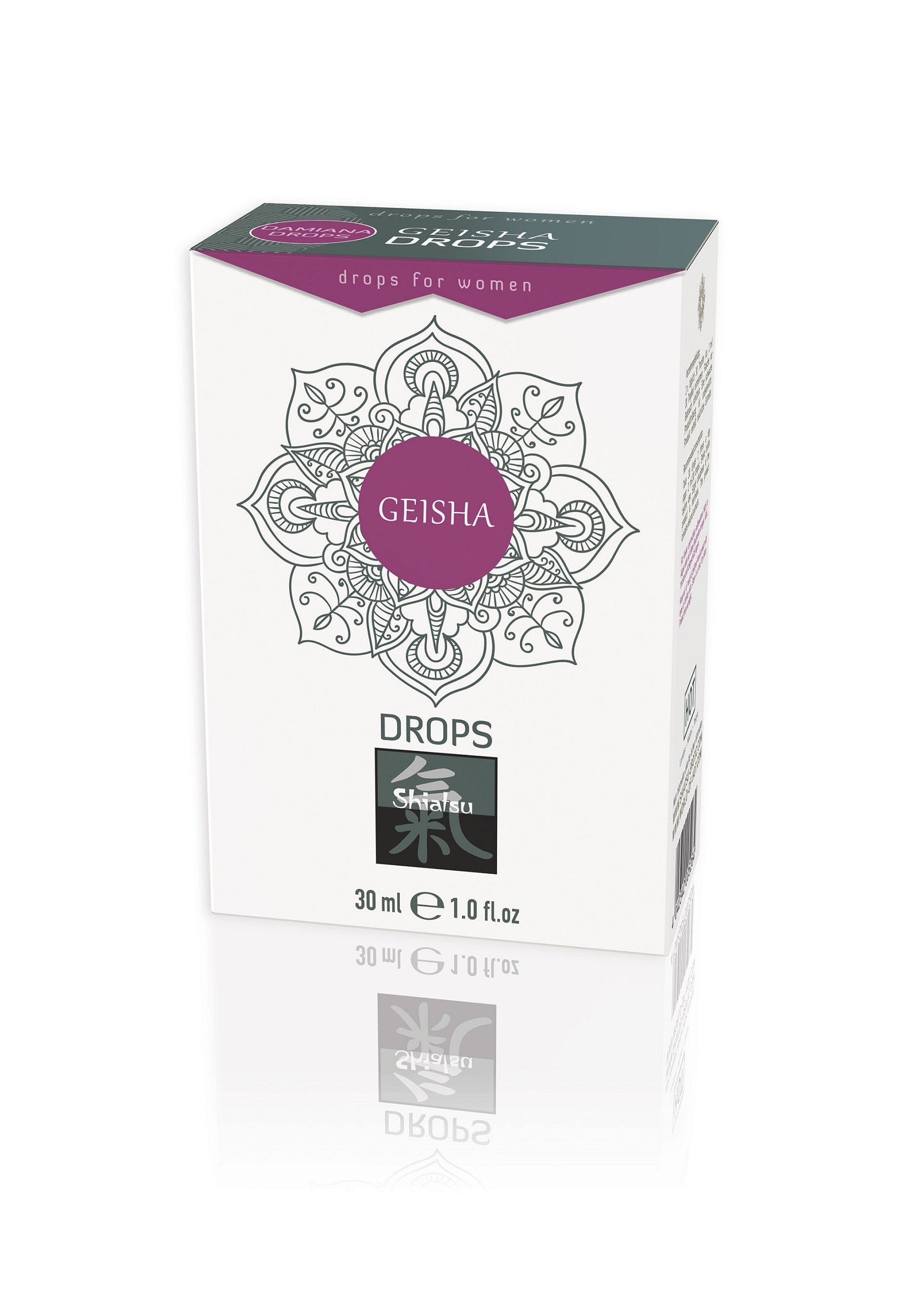 Geisha Drops Shiatsu : gouttes pour femmes, 30ml. Découvrez le plaisir !; Geisha Drops Shiatsu: druppels voor vrouwen, 30ml. Ontdek het genot!; Geisha Drops Shiatsu: drops for women, 30ml. Discover the pleasure!