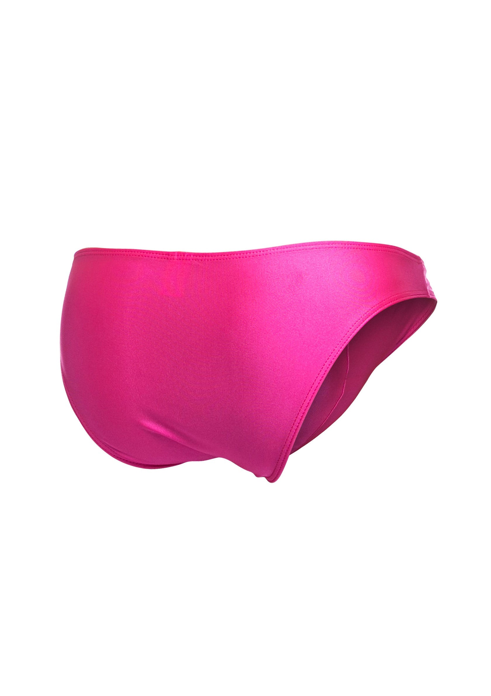 Culotte de bain rose vif, coupe classique. Idéale pour la plage ou la piscine.; Felroze bikinibroekje met klassieke snit. Ideaal voor strand of zwembad.; Bright pink bikini bottom with a classic cut. Ideal for the beach or pool.