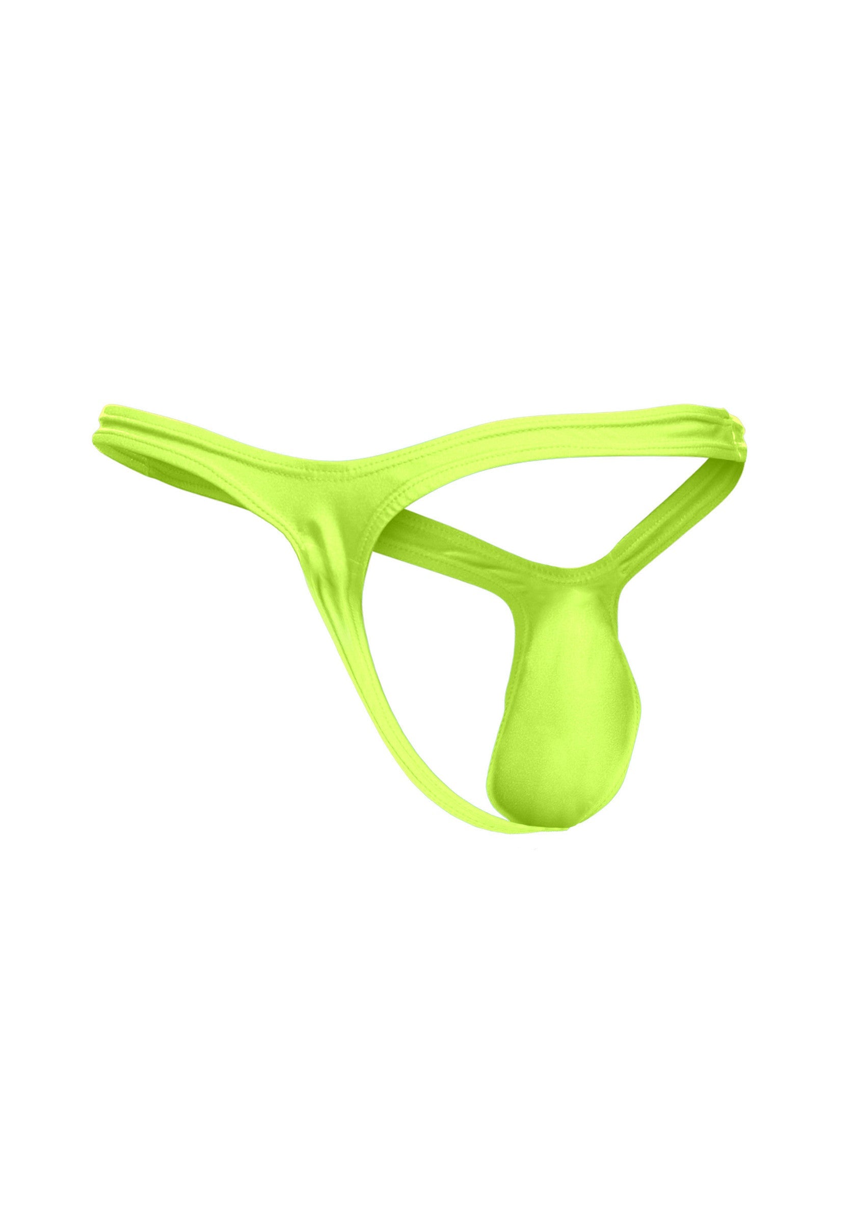 String homme vert citron, sous-vêtement minimaliste et confortable.; Lime groene herenstring, minimalistisch en comfortabel ondergoed.; Lime green men's thong, minimalist and comfortable underwear.