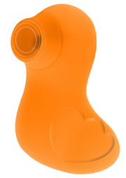 Masseur vibrant orange pour le plaisir.; Oranje vibrerende massager voor plezier.; Orange vibrating massager for pleasure.