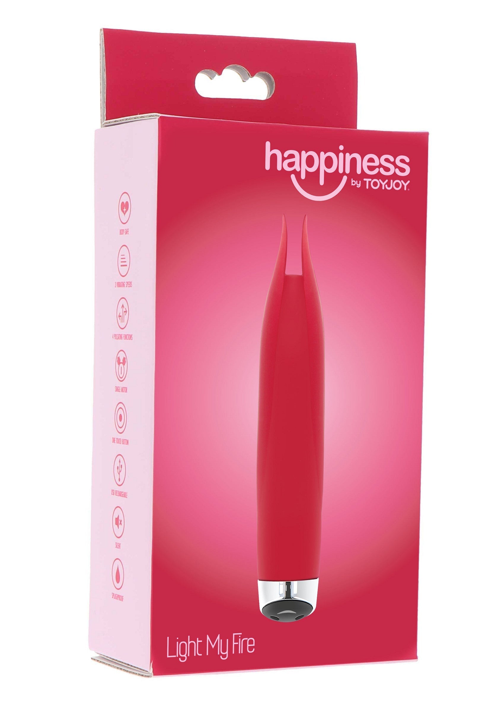 Vibromasseur Happiness Light My Fire par ToyJoy. Laissez-vous séduire par ce plaisir intense. Achetez maintenant !; Happiness Light My Fire vibrator van ToyJoy. Laat je verleiden door dit intense genot. Koop nu!; Happiness Light My Fire vibrator by ToyJoy. Be seduced by intense pleasure. Buy now!