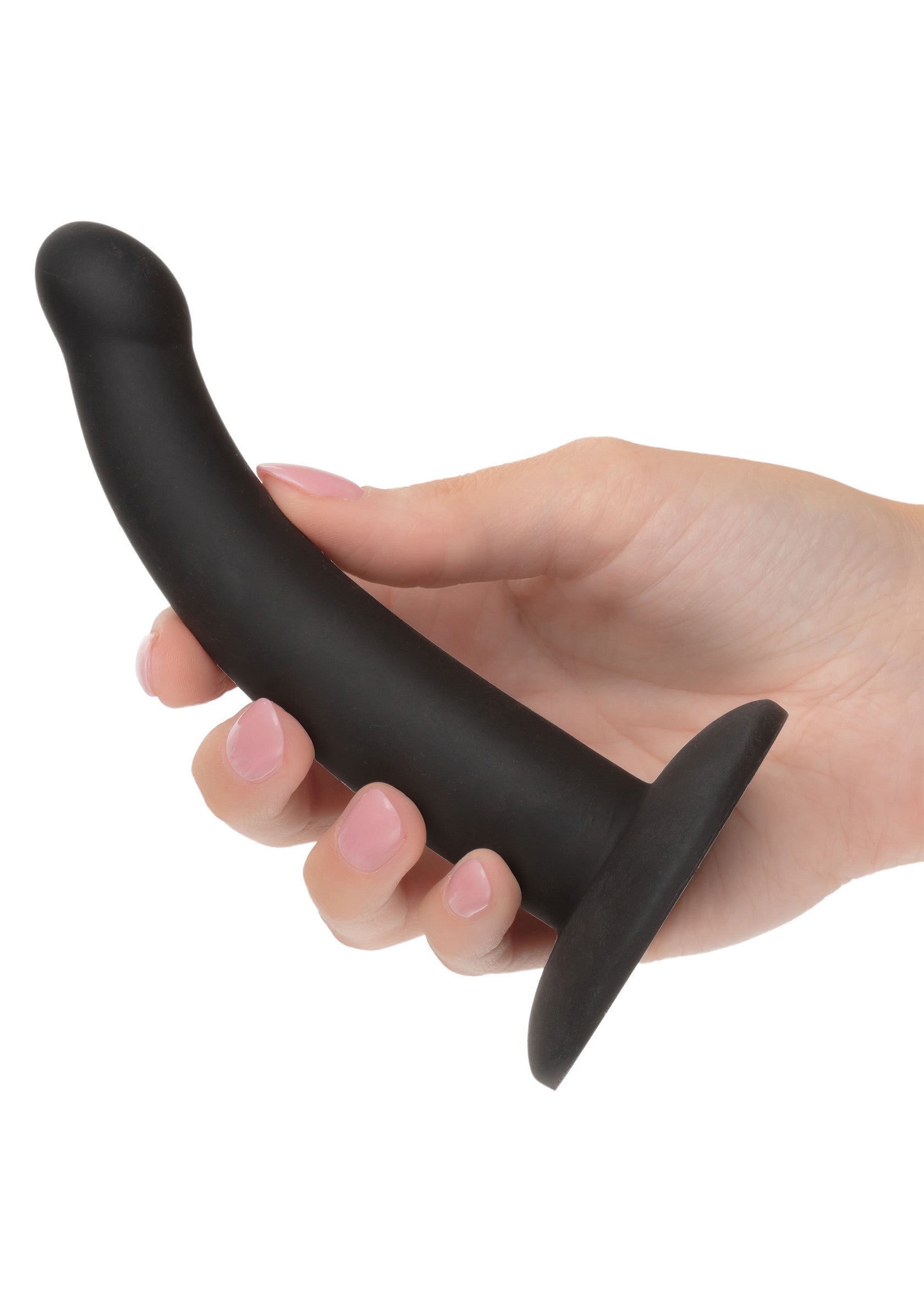 Main tenant un plug anal noir pour le plaisir intime.; Hand houdt een zwarte anale plug vast voor intiem plezier.; Hand holding a black anal plug for intimate pleasure.