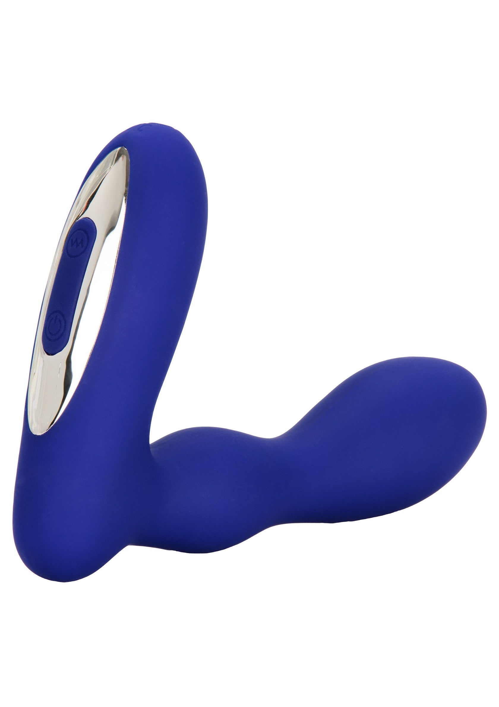 Vibromasseur bleu vibrant pour le plaisir personnel.; Blauwe vibrerende stimulator voor persoonlijk genot.; Blue vibrating massager for personal pleasure.