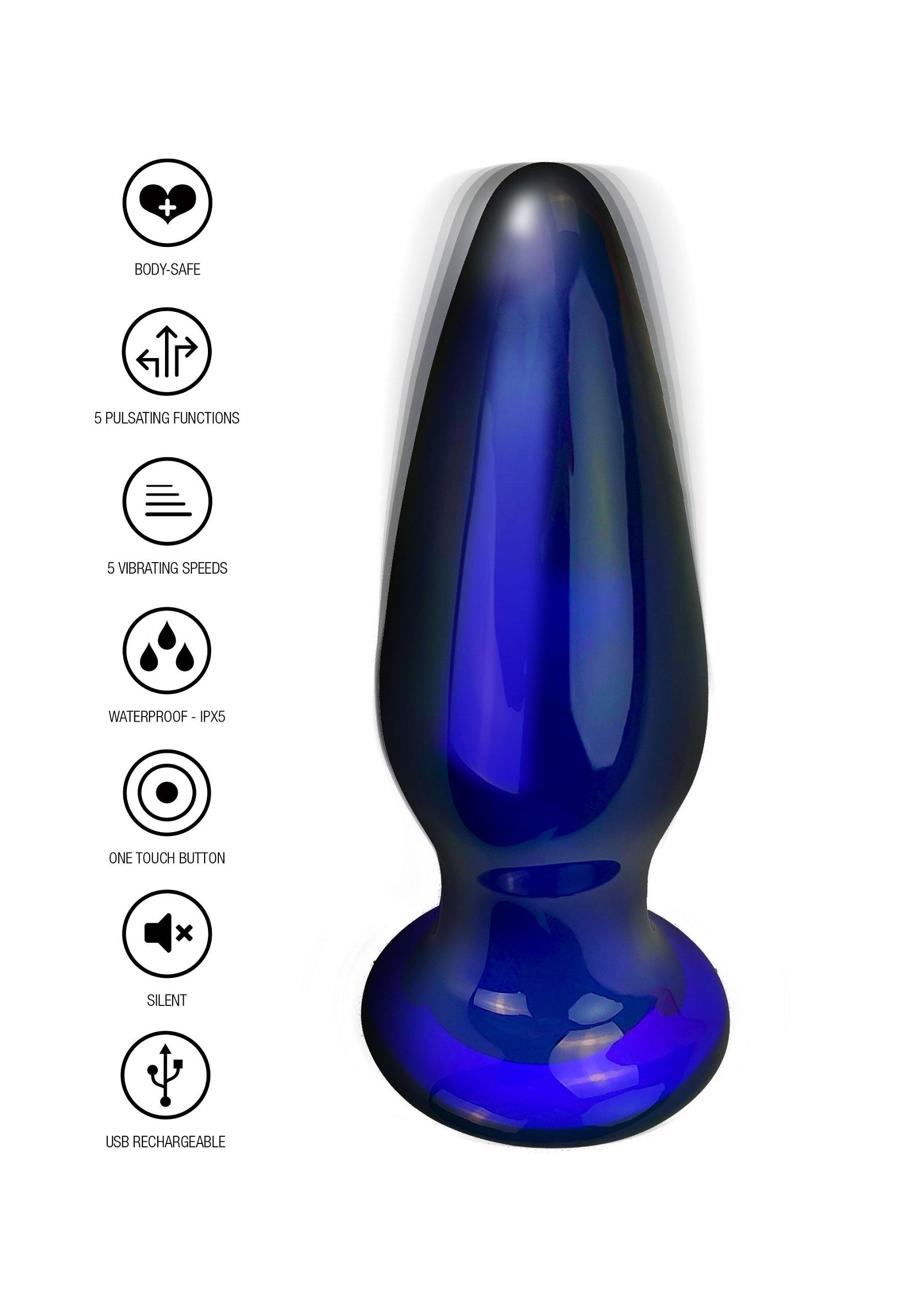 ToyJoy Shining Vibrating Glass Plug