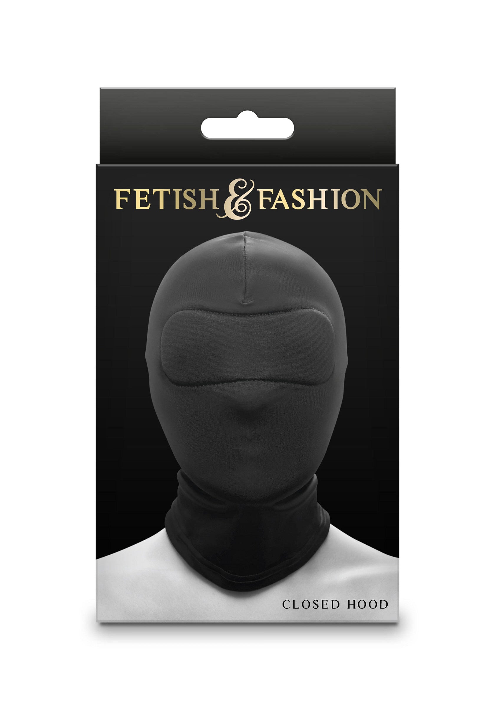 Cagoule intégrale noire 'Fetish & Fashion'. Accessoire pour jeux de rôle et soirées à thème.; Zwarte 'Fetish & Fashion' bivakmuts. Accessoire voor rollenspellen en thema-avonden.; Black 'Fetish & Fashion' closed hood. Accessory for role-playing games and themed evenings.