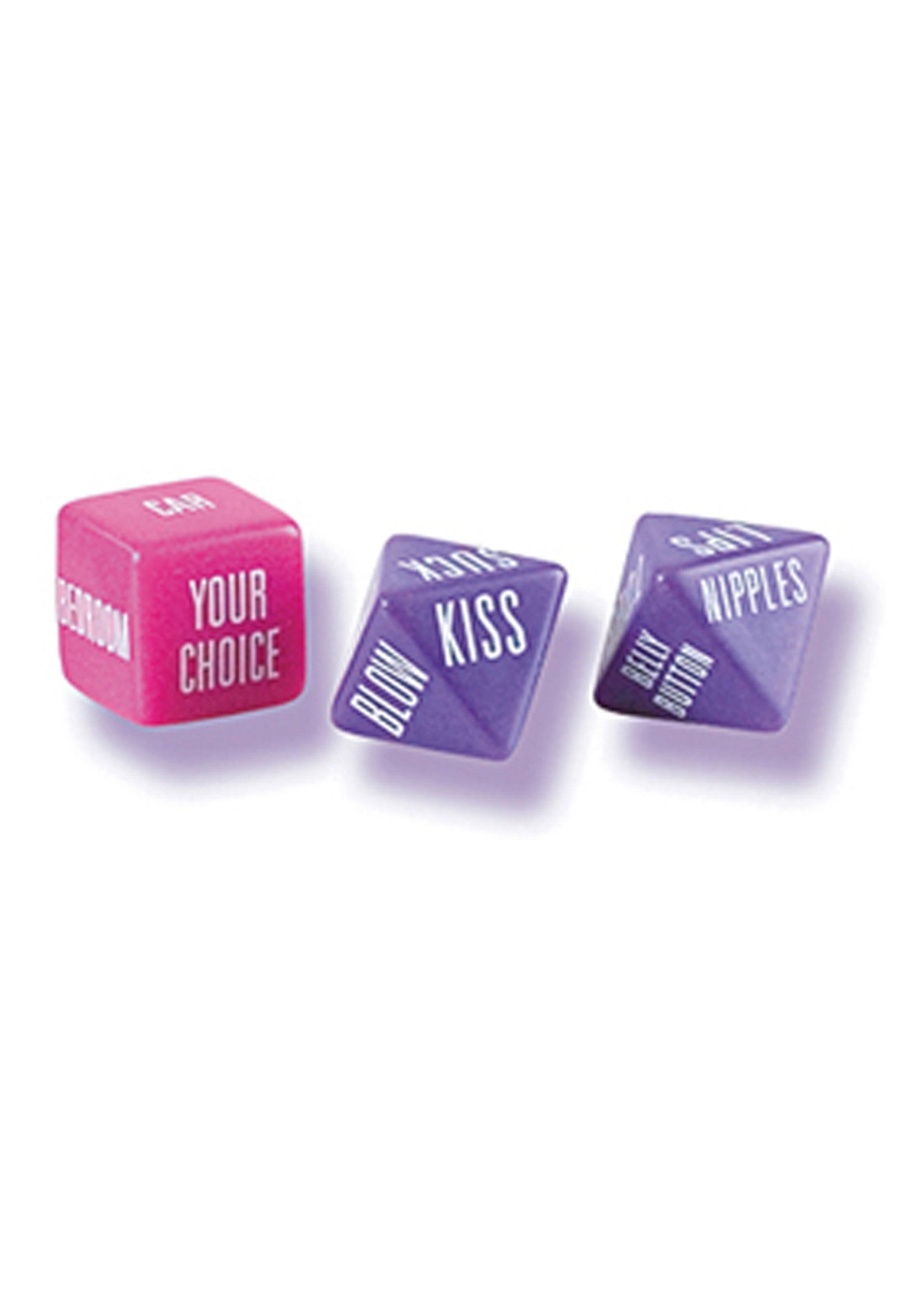 Dés coquins pour pimenter votre vie amoureuse. Lancez les dés et laissez le hasard décider! Jeux pour adultes.; Kinky dobbelstenen om uw liefdesleven op te fleuren. Gooi de dobbelstenen en laat het toeval beslissen! Spelletjes voor volwassenen.; Kinky dice to spice up your love life. Roll the dice and let chance decide! Adult Games.