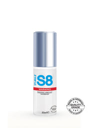 Lubrifiant intime chauffant S8 Stimul8, base aqueuse, 50ml. Pour des sensations plus intenses et agréables.; S8 Stimul8 warming glijmiddel op waterbasis, 50ml. Voor een intensere en aangenamere ervaring.; S8 Stimul8 warming personal lubricant, water-based, 50ml.  For a more intense and pleasurable sensation.
