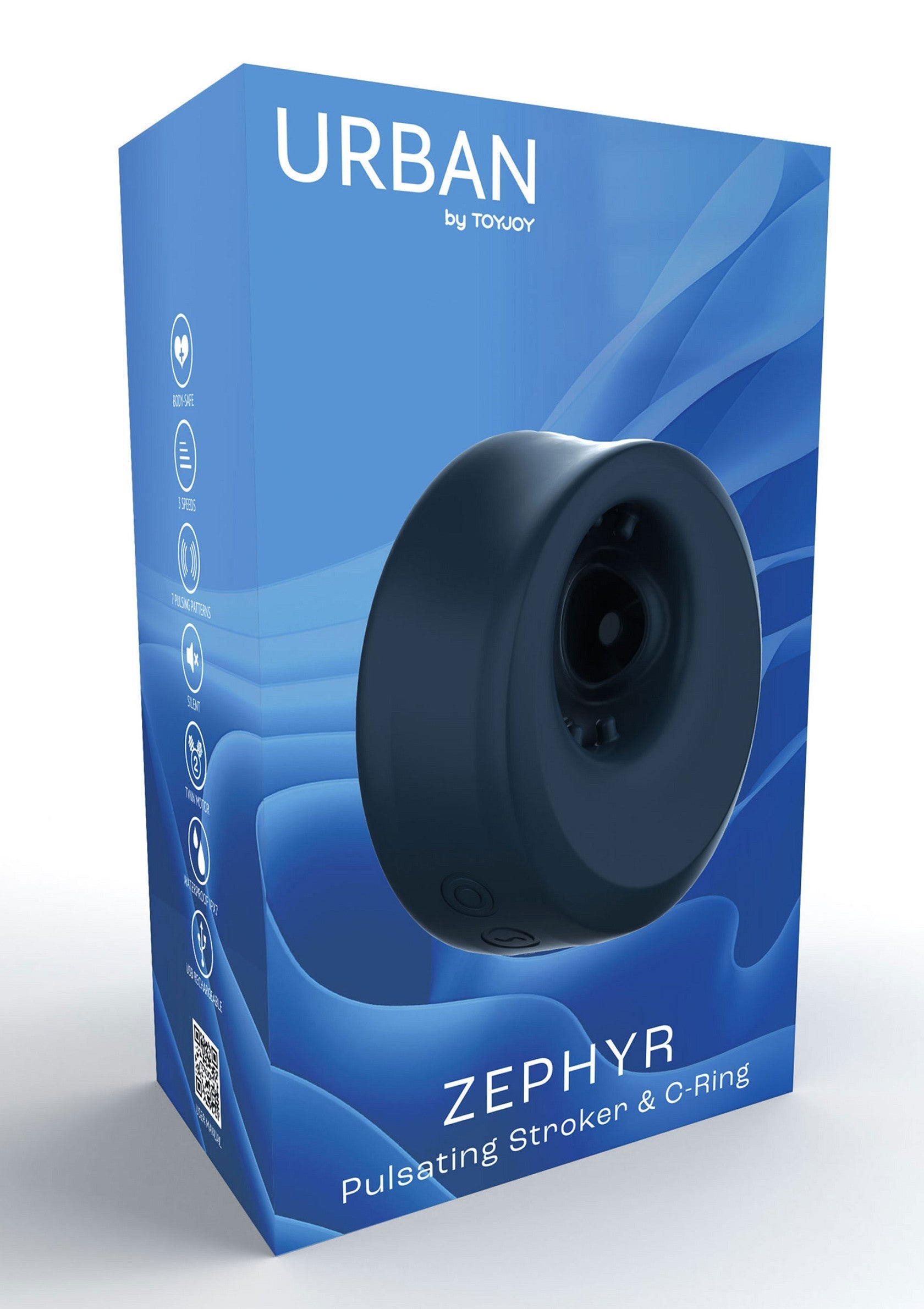 Urban Zephyr by ToyJoy : masseur vibrant et anneau pénien pour une expérience intense. Découvrez le plaisir ultime !; Urban Zephyr van ToyJoy: pulserende stroker & C-ring voor een intense ervaring. Ontdek ultiem genot!; Urban Zephyr by ToyJoy: Pulsating stroker & C-ring for intense sensations. Discover ultimate pleasure!