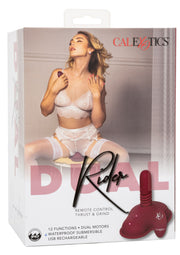 CalExotics Dual Rider : Doublez le plaisir avec ce vibromasseur rechargeable et étanche pour des sensations fortes.; CalExotics Dual Rider: Verdubbel het plezier met deze oplaadbare, waterdichte vibrator voor intense sensaties.; CalExotics Dual Rider: Double the fun with this rechargeable, waterproof vibrator for intense sensations.