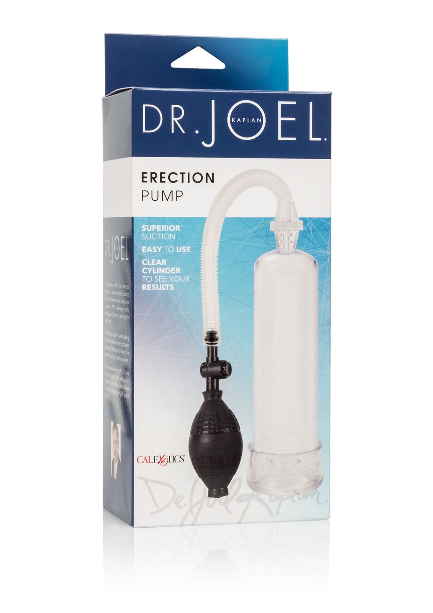 Pompe à érection Dr. Joel Kaplan pour une érection plus dure et durable. Aspiration supérieure et cylindre transparent.; Dr. Joel Kaplan erectiepomp voor een hardere en langdurige erectie. Superieure zuigkracht en doorzichtige cilinder.; Dr. Joel Kaplan erection pump for a harder and longer lasting erection. Superior suction and clear cylinder.