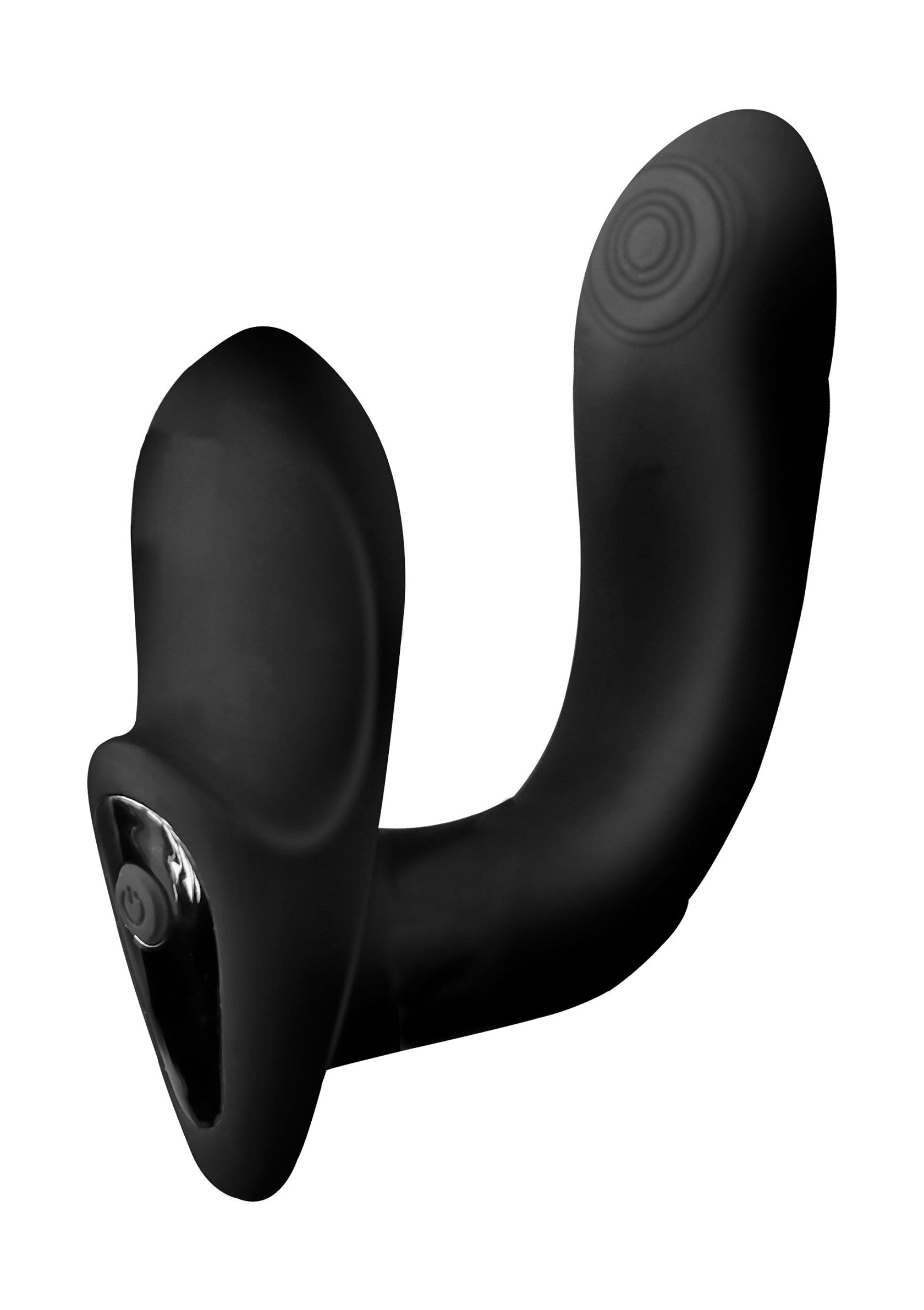 Vibromasseur clitoridien et point G noir pour une stimulation intense.; Zwarte clitoris- en G-spot vibrator voor intense stimulatie.; Black clitoral and G-spot vibrator for intense stimulation.