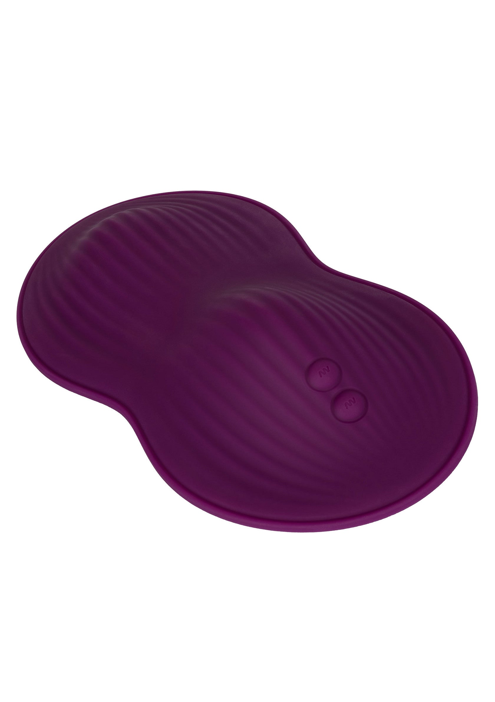 Masseur vibrant violet pour le plaisir, avec des rainures sensuelles pour une stimulation accrue.; Paarse vibrerende stimulator voor plezier, met sensuele ribbels voor extra stimulatie.; Purple vibrating stimulator for pleasure, with sensual grooves for added stimulation.