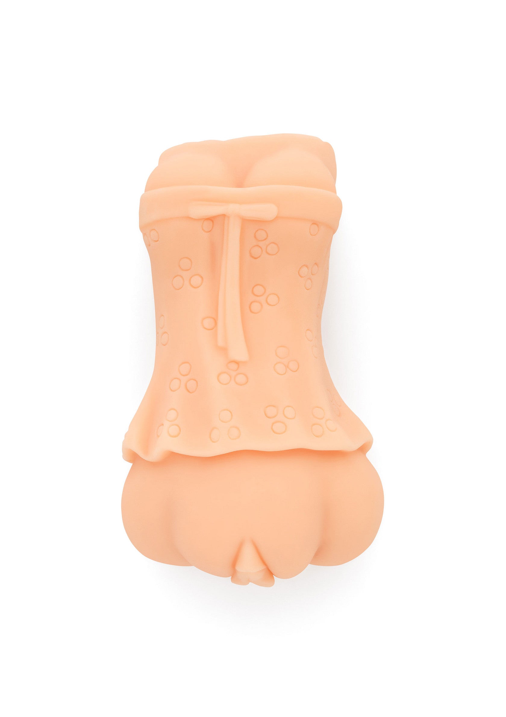 Manchon de masturbation texturé couleur chair avec détail de corset. Sensations intenses garanties!; Getextureerde masturbatie sleeve in huidskleur met korsetdetail. Gegarandeerd intense sensaties!; Flesh-colored textured masturbation sleeve with corset detail. Guaranteed intense sensations!