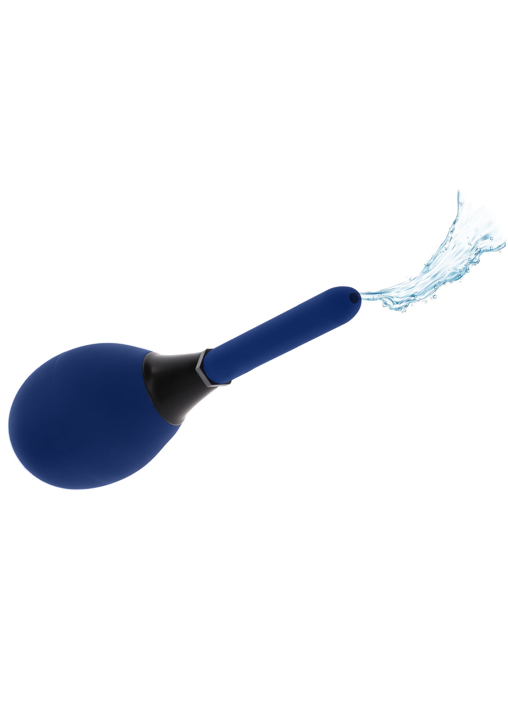 Poire à lavement bleue pour l'hygiène intime. Douche anale pour adultes, nettoyage en douceur.; Blauw klysma voor intieme hygiëne. Anale douche voor volwassenen, zachte reiniging.; Blue enema bulb for intimate hygiene. Adult anal douche, gentle cleansing.