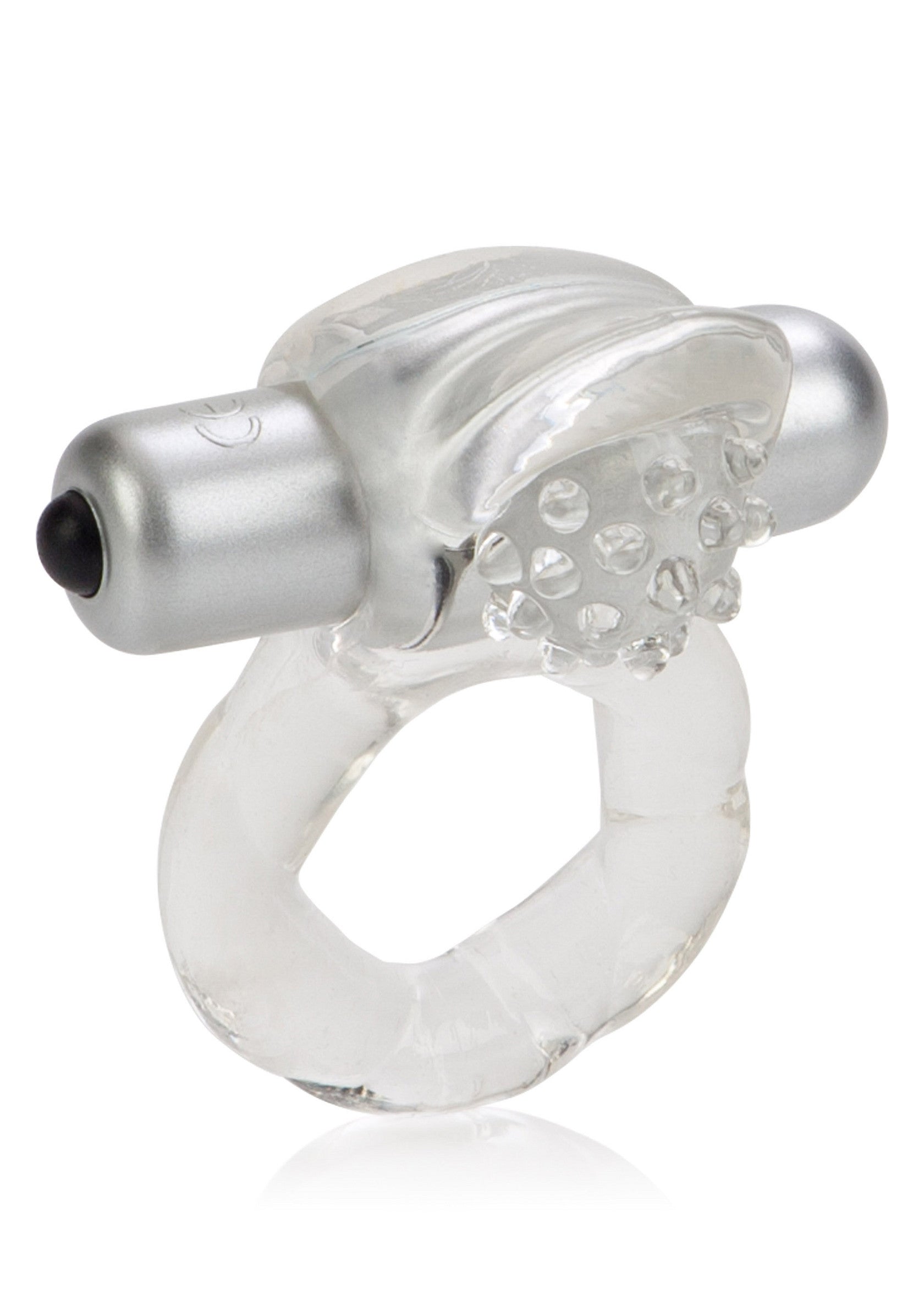 Anneau vibrant transparent texturé pour une expérience plus intense et des sensations garanties.; Transparante vibrerende ring met textuur voor een intensere ervaring en gegarandeerde sensaties.; Textured transparent vibrating ring for a more intense experience and guaranteed sensations.
