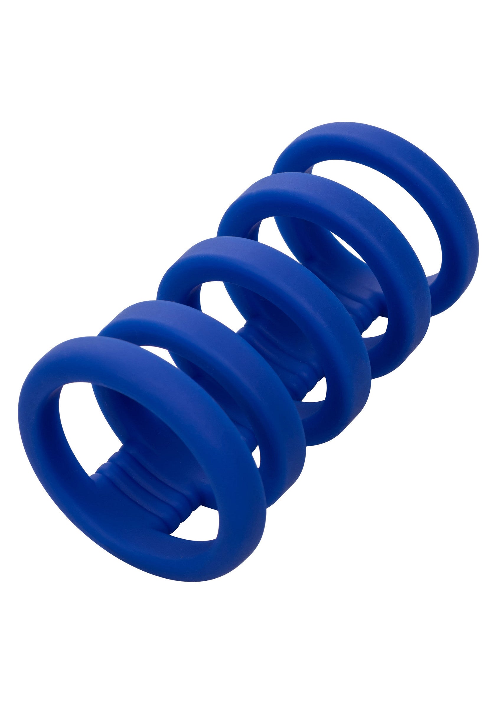 Anneaux péniens en silicone bleu pour plus de plaisir et de sensations.; Blauwe siliconen penisringen voor meer plezier en sensaties.; Blue silicone cock rings for added pleasure and sensation.