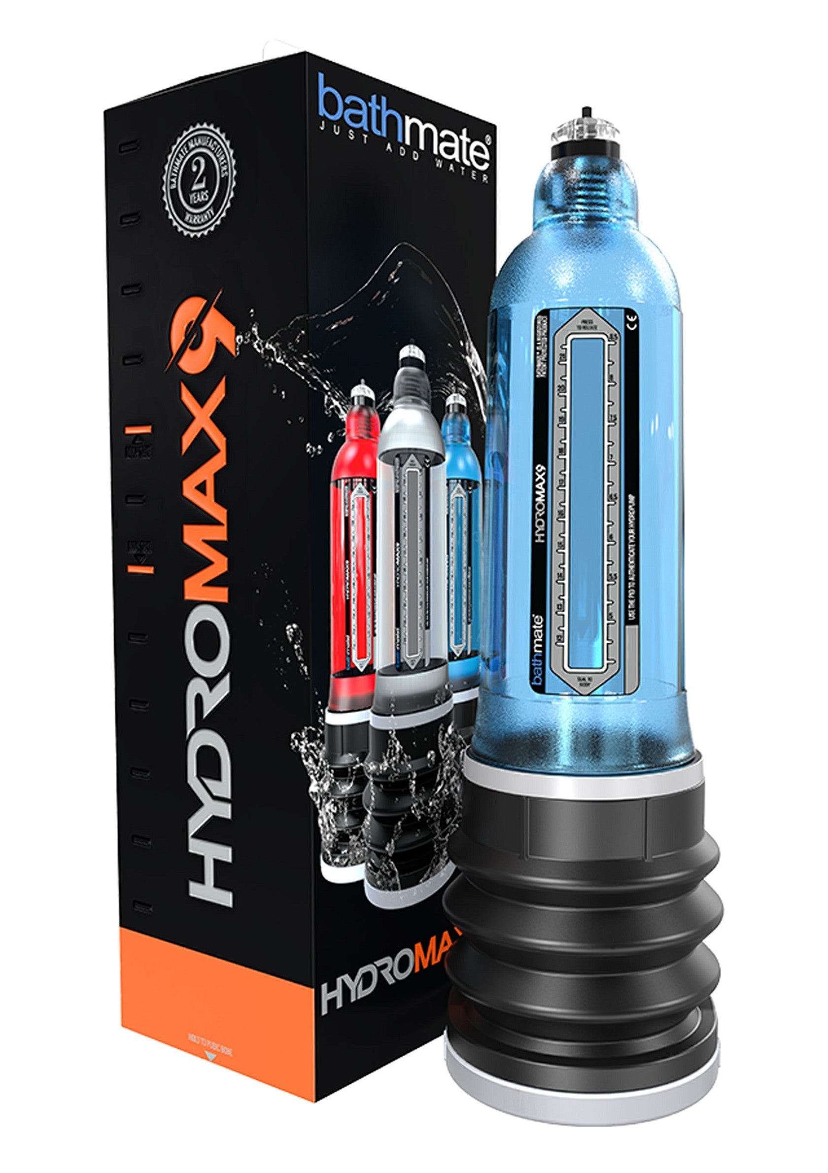 Bathmate Hydromax X, pompe à pénis hydraulique pour des résultats visibles. Augmentez la taille et l'épaisseur en toute sécurité et confort.; Bathmate Hydromax X penis pomp, voor zichtbare resultaten. Vergroot veilig en comfortabel uw lengte en omtrek.; Bathmate Hydromax X penis pump for visible results. Increase length and girth safely and comfortably with hydrotherapy.