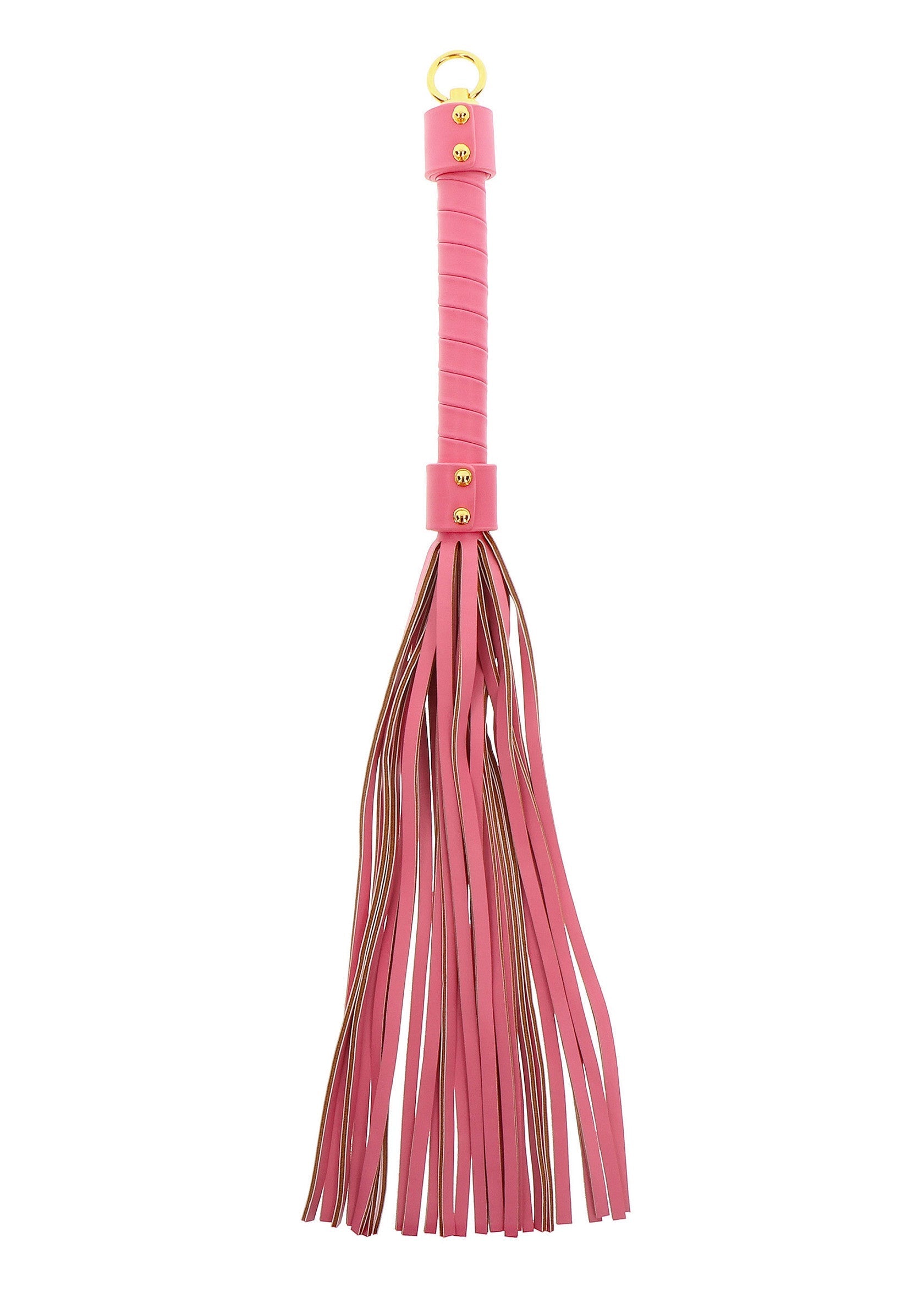 Cravache rose élégante avec franges. Un accessoire raffiné pour pimenter votre jeu de rôle.; Elegante roze zweep met franjes. Een verfijnd accessoire om je rollenspel op te fleuren.; Elegant pink flogger with tassels. A refined accessory to spice up your role play.