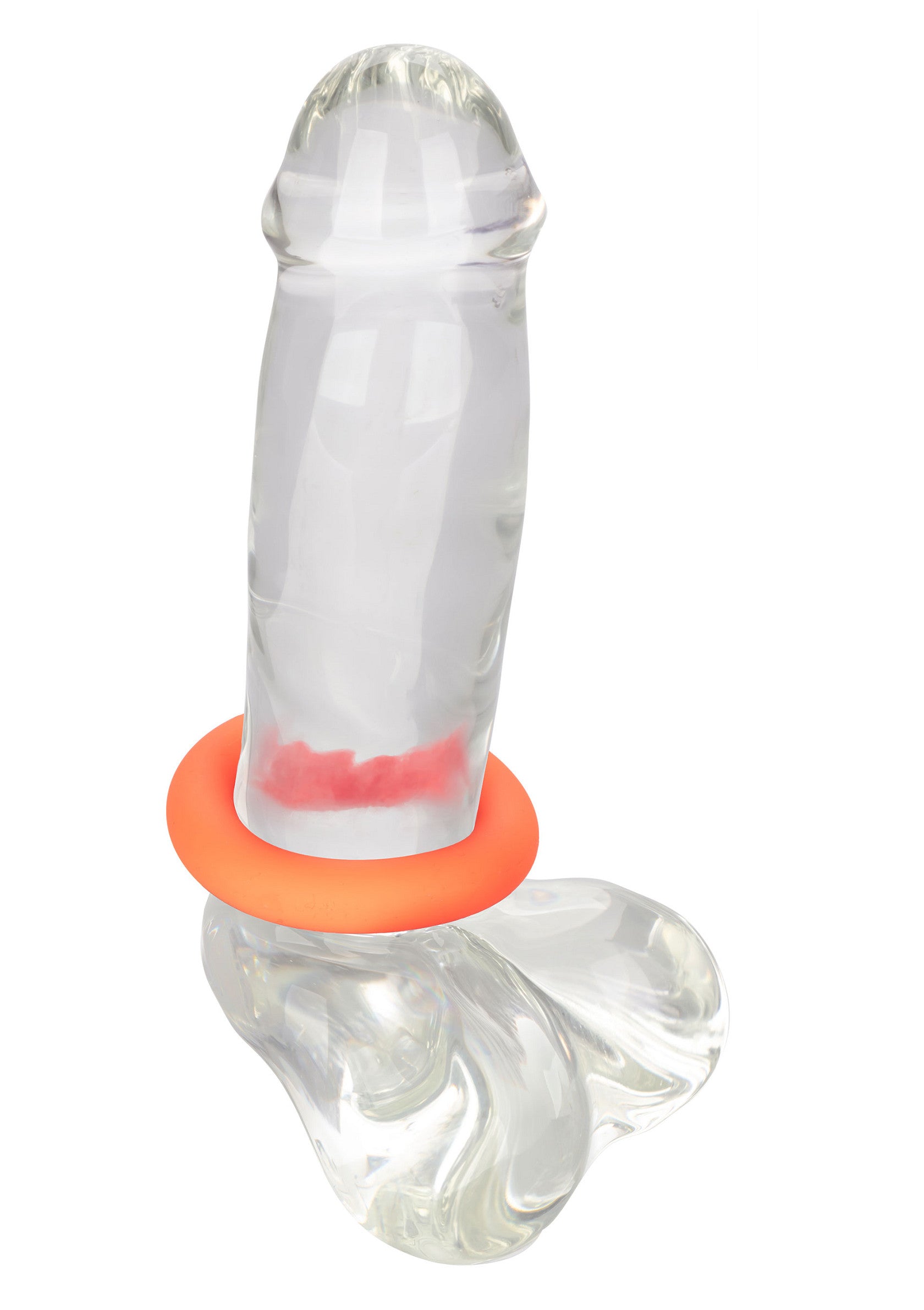 Plaisir transparent. Jouet en verre élégant avec anneau vibrant pour une expérience unique et intense.; Transparant genot. Stijlvol glazen speeltje met vibrerende ring voor een unieke en intense ervaring.; Transparent pleasure. Stylish glass toy with vibrating ring for a unique and intense experience.