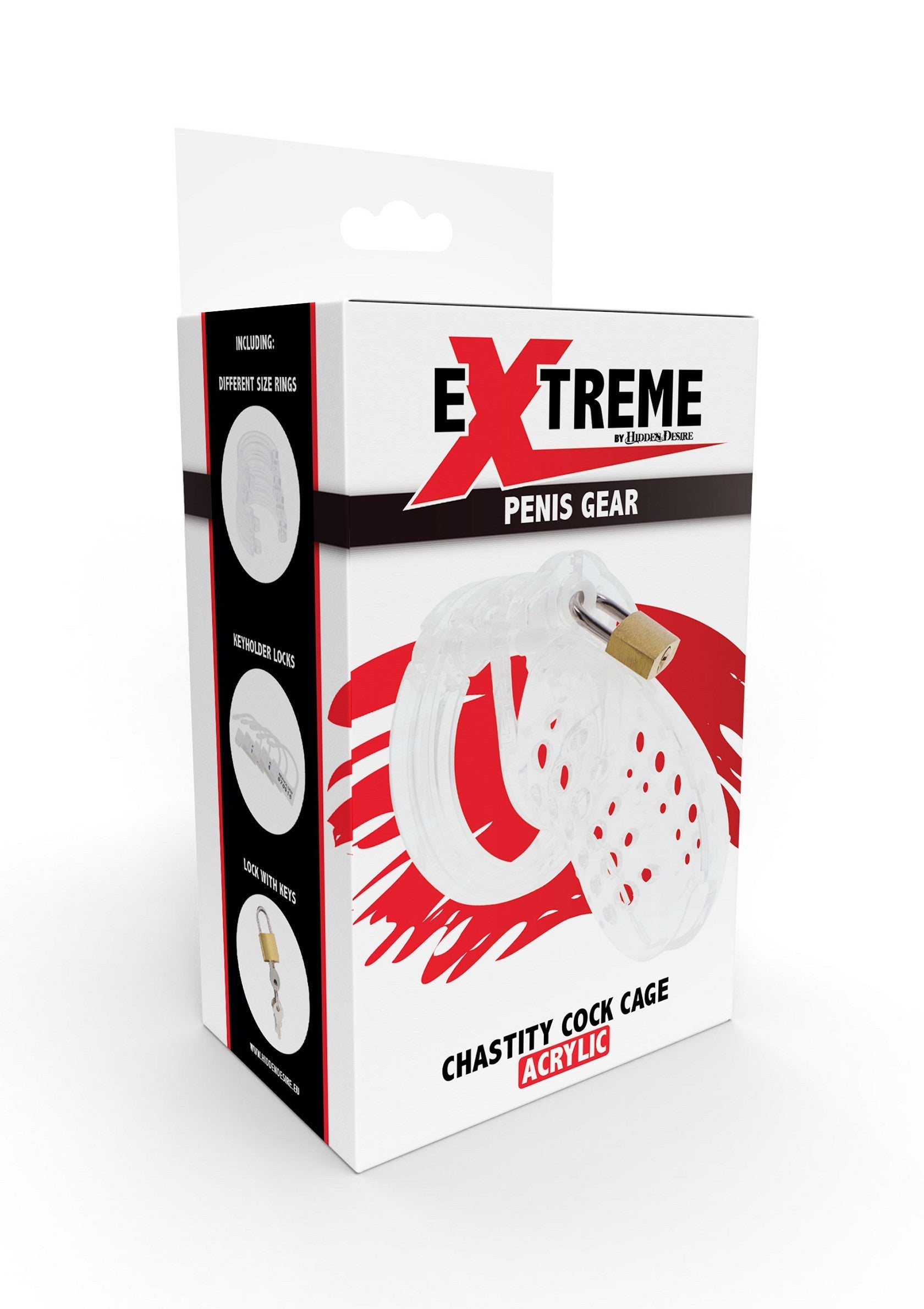 Cage de chasteté pénienne en acrylique. "Extreme Penis Gear" pour un contrôle ultime et un plaisir intense.; Acryl kuisheidskooi voor de penis. "Extreme Penis Gear" voor ultieme controle en intens genot.; Acrylic chastity cock cage. "Extreme Penis Gear" for ultimate control and intense pleasure.