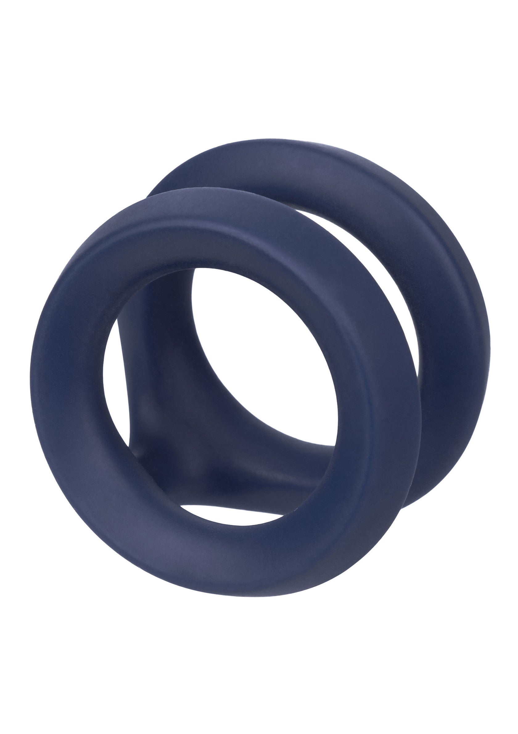 Anneau pénien double en silicone bleu pour plus de plaisir et de performance.; Dubbele penisring van blauwe siliconen voor meer plezier en prestaties.; Blue silicone double cock ring for enhanced pleasure and performance.
