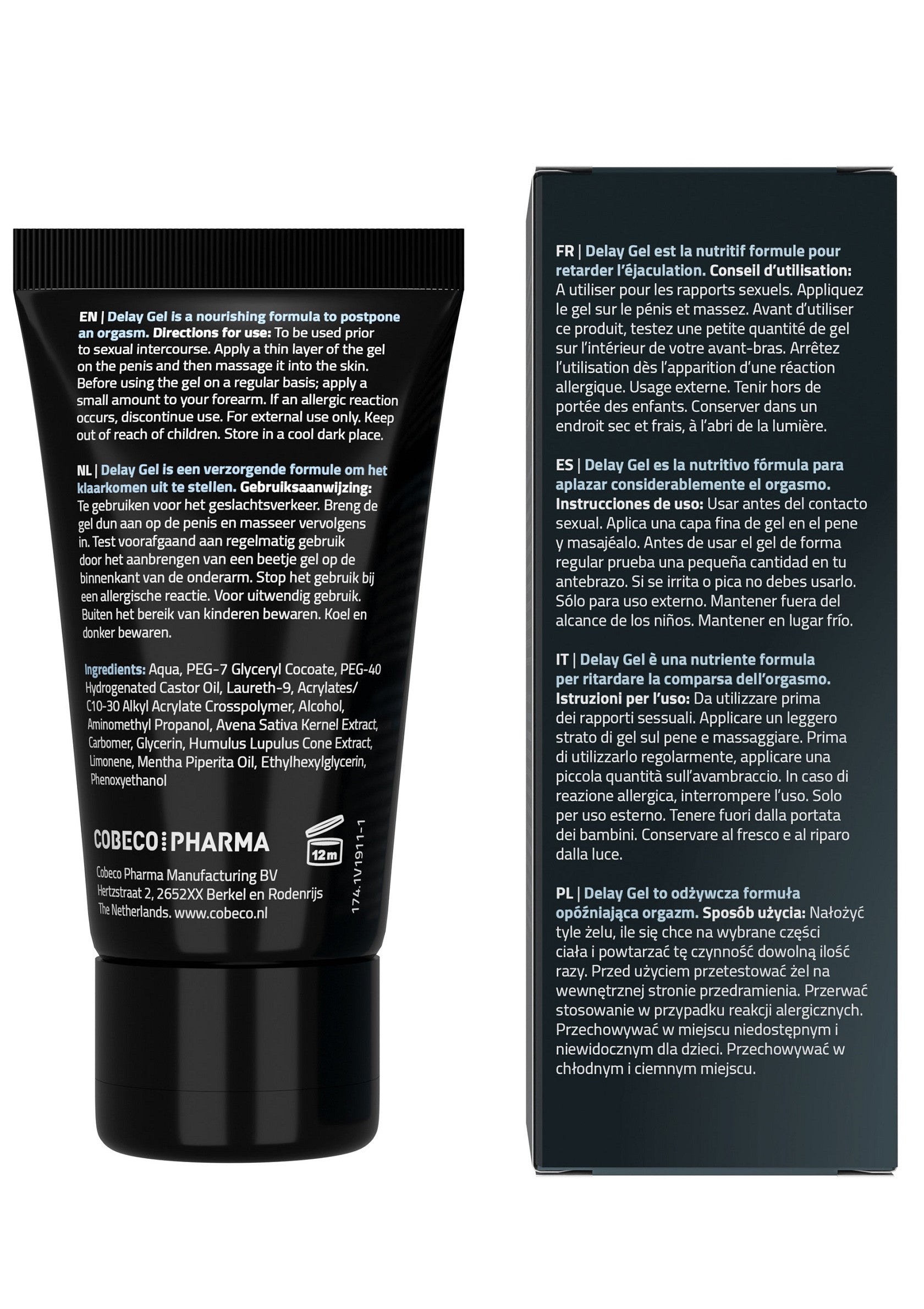 Gel retardateur pour homme, formule douce pour prolonger le plaisir. Discrétion assurée. Retarde l'éjaculation.; Vertragende gel voor mannen, milde formule om het plezier te verlengen. Discrete levering.  Vertraagt de ejaculatie.; Delay gel for men, gentle formula to extend pleasure. Discreet delivery. Postpones ejaculation. 