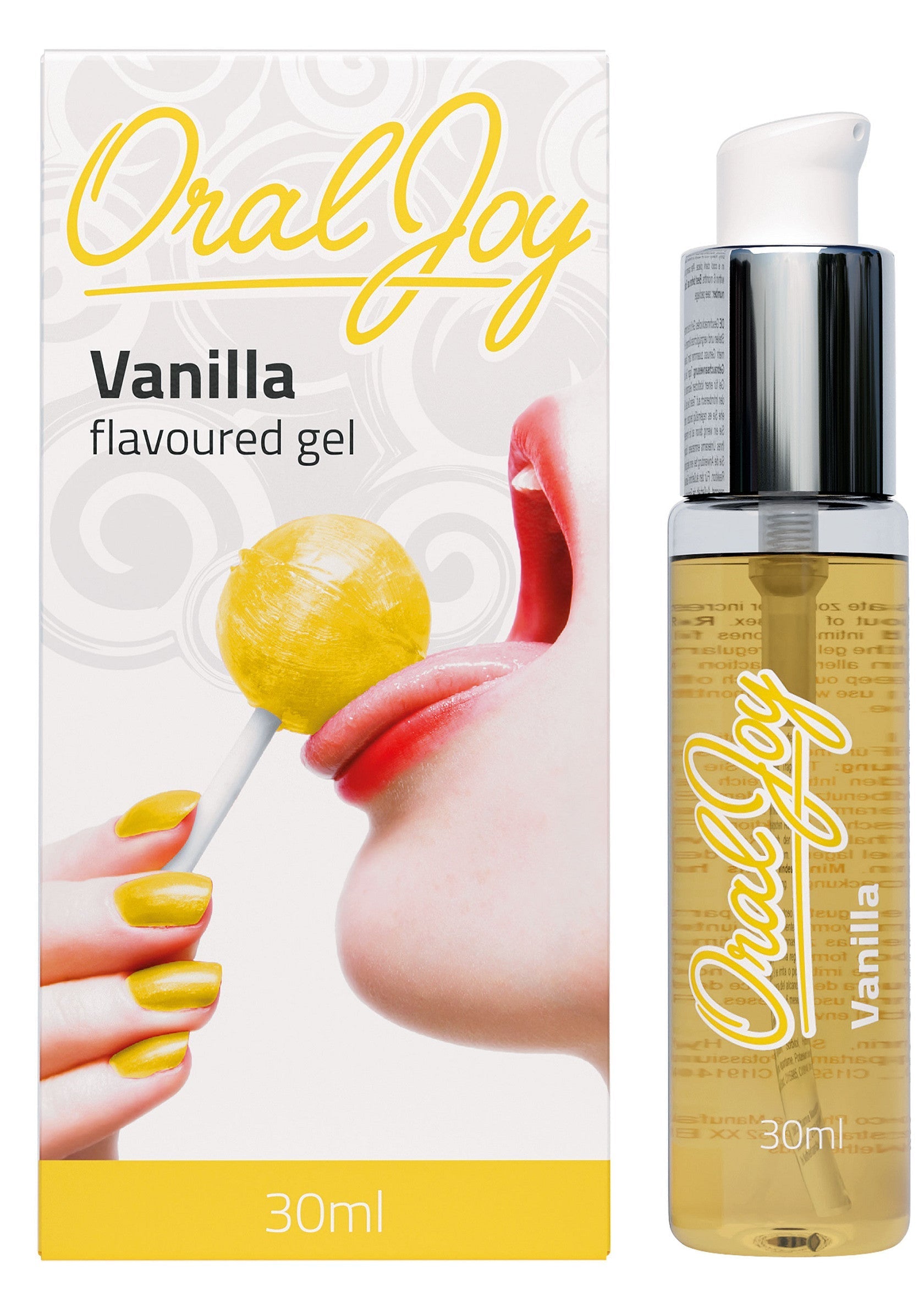 Oral Joy Vanilla, gel aromatisé pour plaisir oral. Goût vanille doux, texture lisse. Format 30ml pratique.; Oral Joy Vanilla, gearomatiseerde gel voor oraal genot. Zoete vanillesmaak, gladde textuur. Handig formaat van 30ml.; Oral Joy Vanilla, flavored gel for oral pleasure. Sweet vanilla taste, smooth texture. Convenient 30ml size.