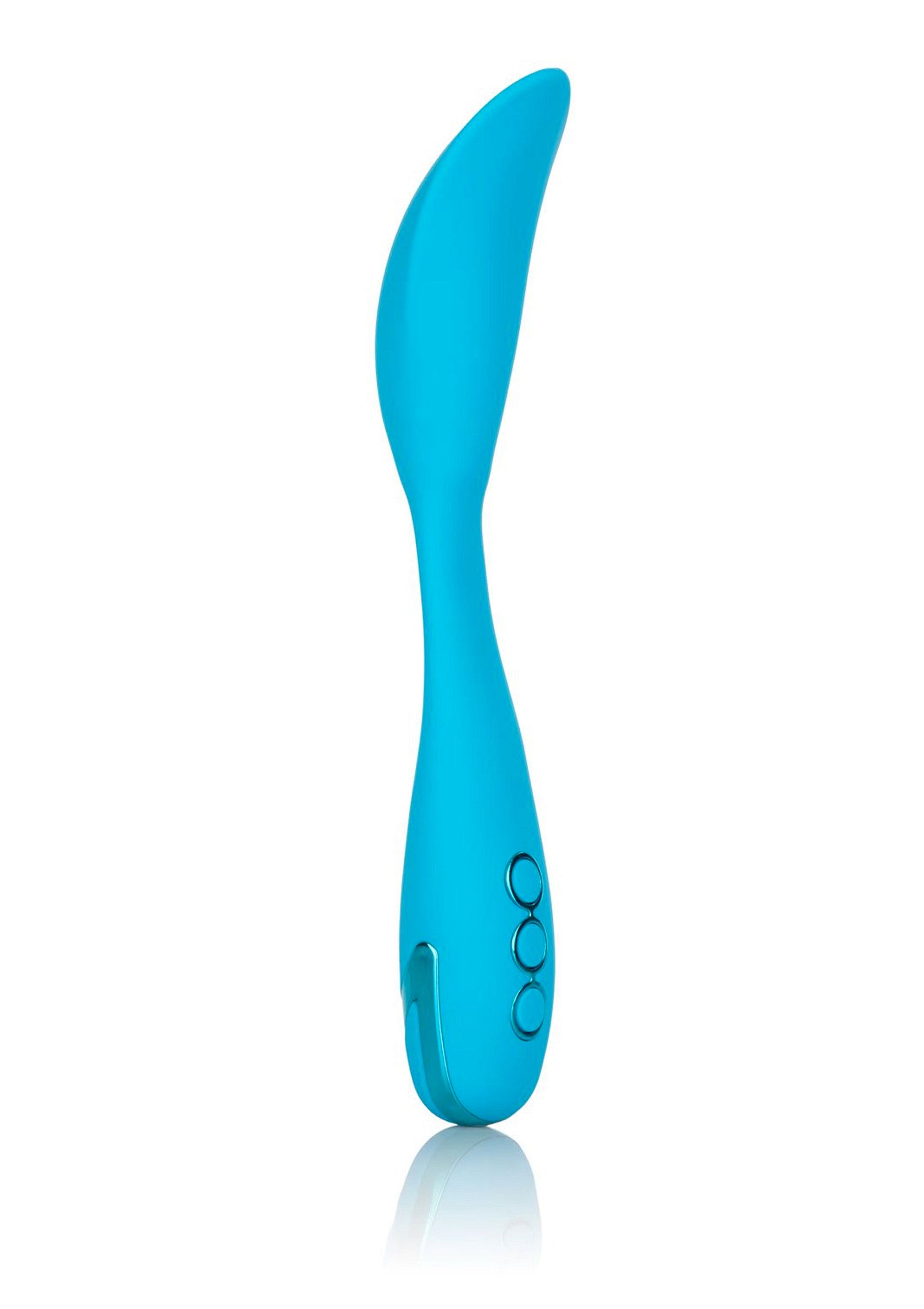 Masseur personnel bleu vibrant pour une stimulation ciblée.; Blauwe vibrerende persoonlijke stimulator voor gerichte stimulatie.; Blue vibrating personal massager for targeted stimulation.