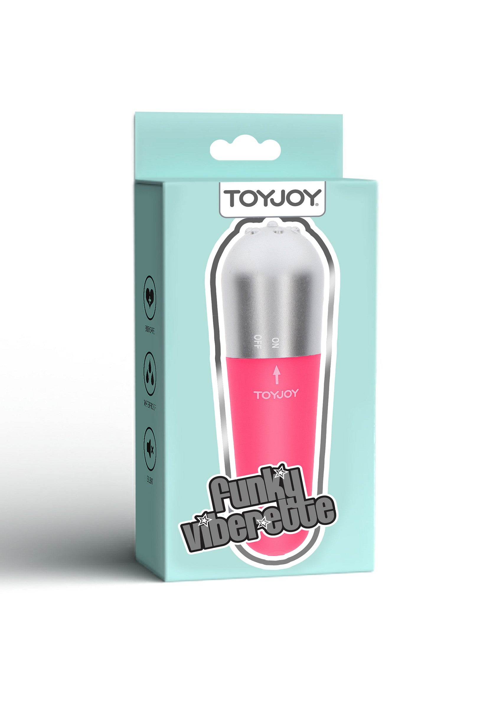 ToyJoy Funky Viberette vibromasseur rose et argenté. Plaisir garanti !; ToyJoy Funky Viberette vibrator in roze en zilver. Gegarandeerd plezier!; ToyJoy Funky Viberette vibrator in pink and silver. Guaranteed pleasure!