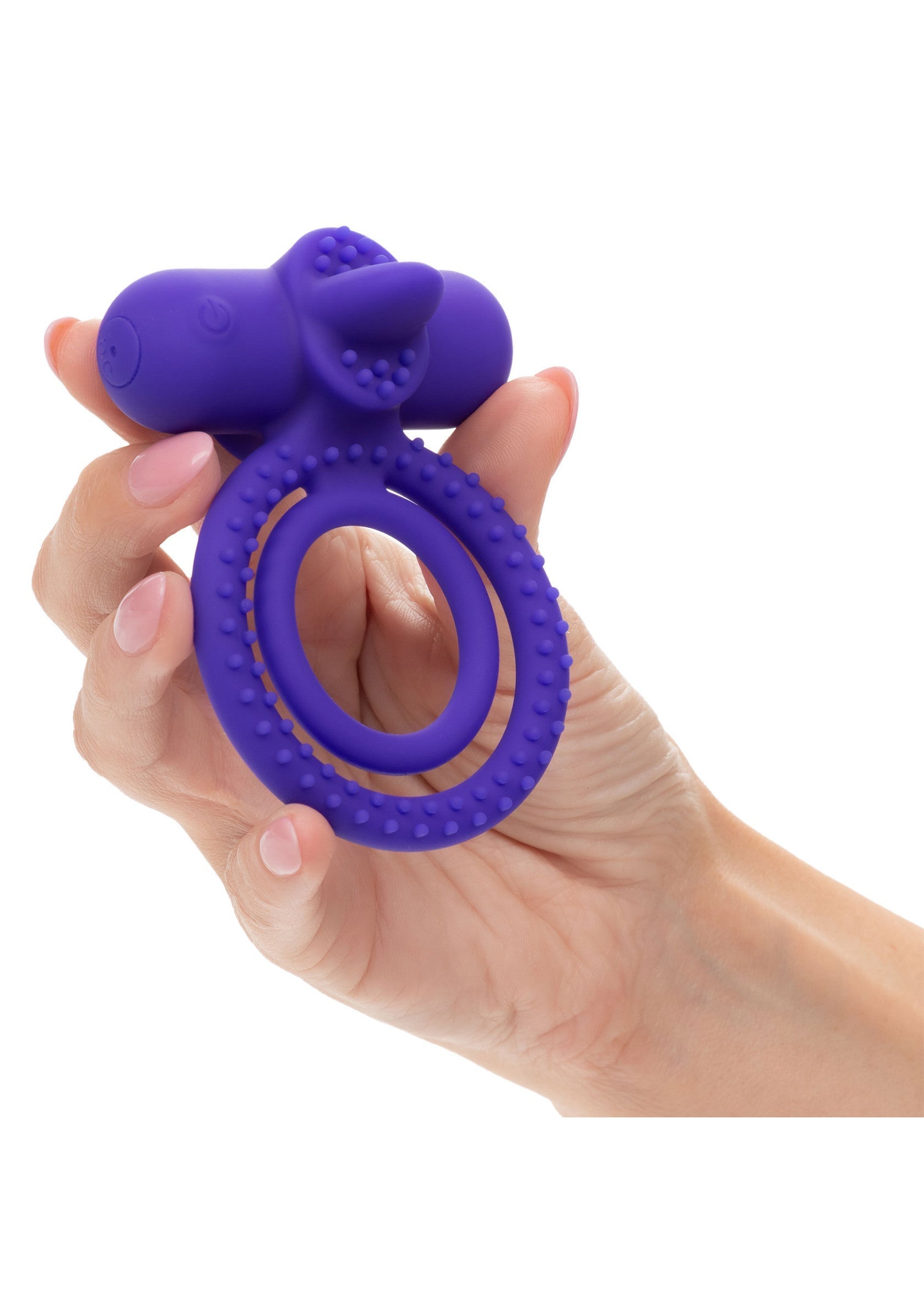 Anneau vibrant violet pour plus de plaisir et de sensations fortes.; Paarse vibrerende ring voor meer plezier en intense sensaties.; Purple vibrating ring for enhanced pleasure and intense sensations.
