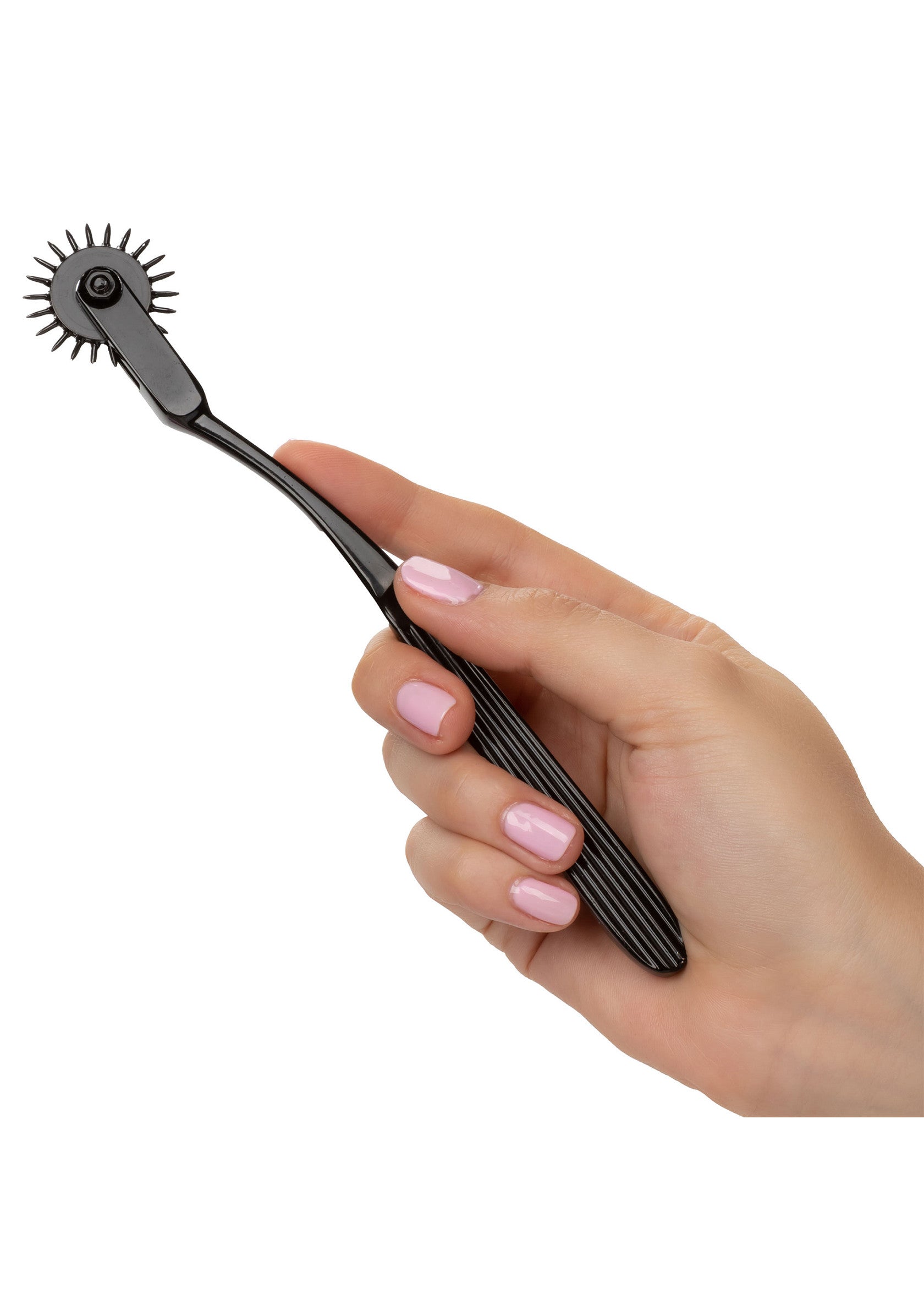 Roulette de Wartenberg noire pour sensations intenses et jeux de rôle. Stimulation précise et contrôle accru.; Zwarte Wartenberg-wiel voor intense sensaties en rollenspellen. Nauwkeurige stimulatie en verhoogde controle.; Black Wartenberg wheel for intense sensations and role play. Precise stimulation and increased control.