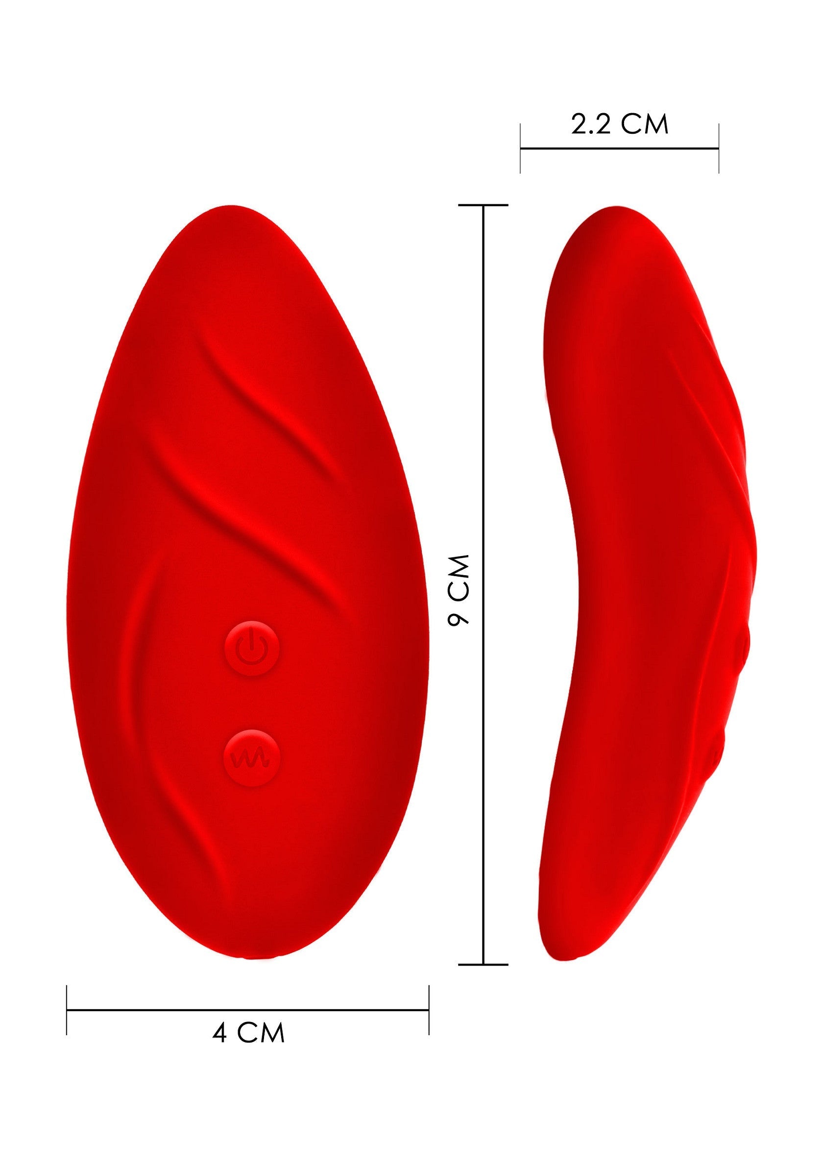 Masseur personnel rouge avec des dimensions, idéal pour le plaisir solo ou en couple.; Rode persoonlijke stimulator met afmetingen, perfect voor solo- of koppelplezier.; Red personal massager with dimensions, perfect for solo or couples pleasure.