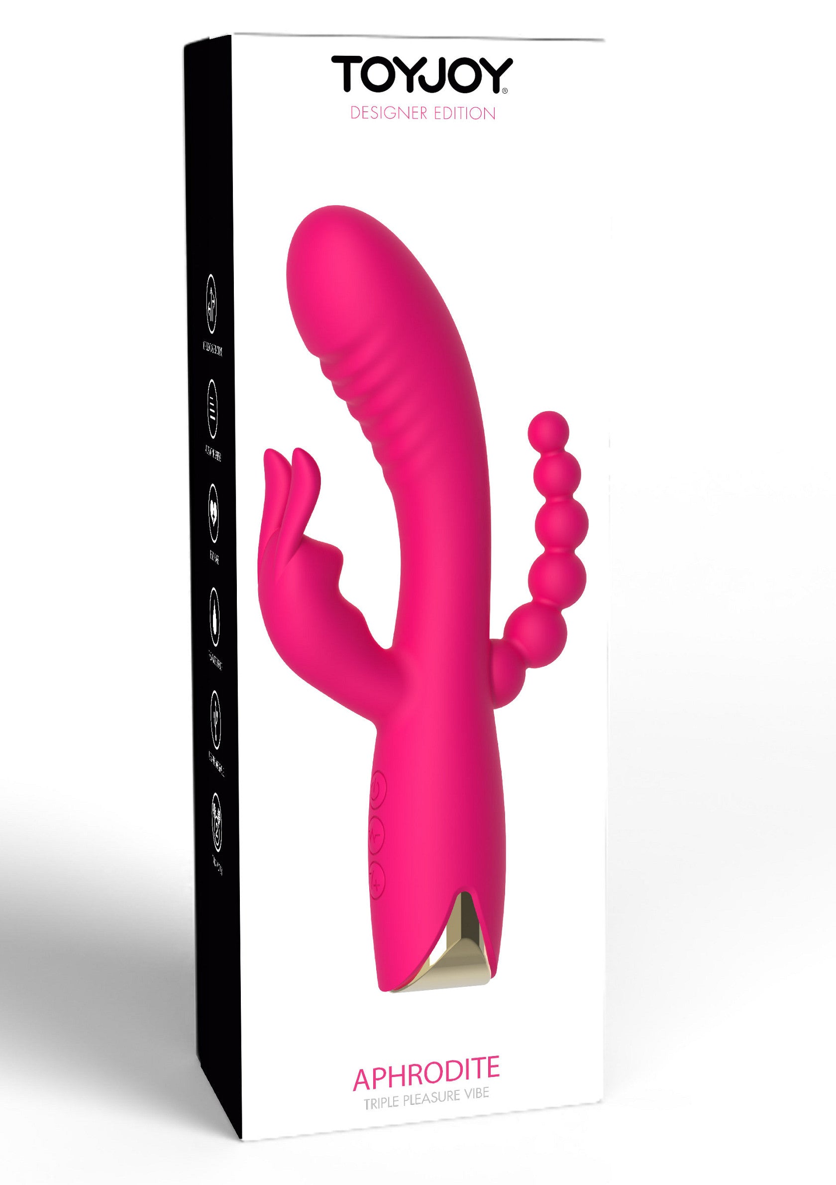 Vibromasseur Aphrodite rose Toyjoy Designer Edition pour le plaisir féminin. Conception élégante et sensations uniques.; Toyjoy Designer Edition Aphrodite vibrator roze voor vrouwelijk genot. Elegant ontwerp en unieke sensaties.; Toyjoy Designer Edition Aphrodite vibrator pink for feminine pleasure. Elegant design and unique sensations.