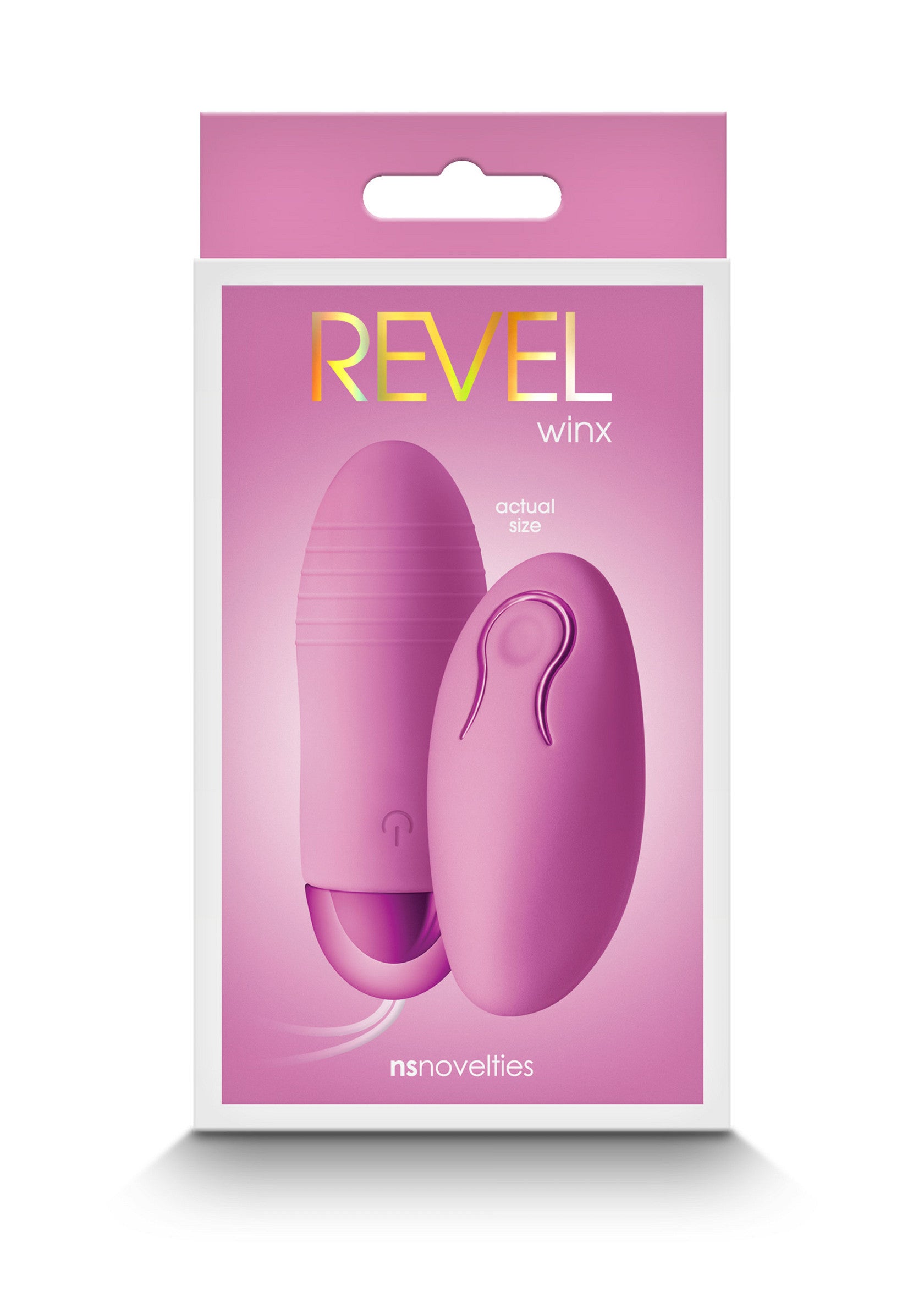 Revel Winx vibromasseur personnel rose en emballage. Jouet intime discret pour adultes.; Revel Winx roze persoonlijke vibrator in verpakking. Discreet intiem speeltje voor volwassenen.; Revel Winx pink personal vibrator in packaging. Discreet adult intimate toy.