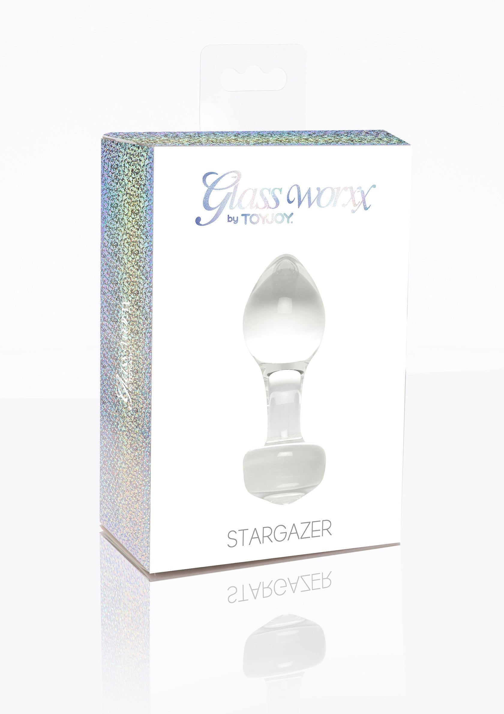 Glassworxx Stargazer par ToyJoy. Plaisir en verre de qualité supérieure. Conception élégante, pour des sensations uniques.; Glassworxx Stargazer van ToyJoy. Premium glazen plezier. Elegant ontwerp, voor unieke sensaties.; Glassworxx Stargazer by ToyJoy. Premium glass pleasure. Elegant design, for unique sensations.