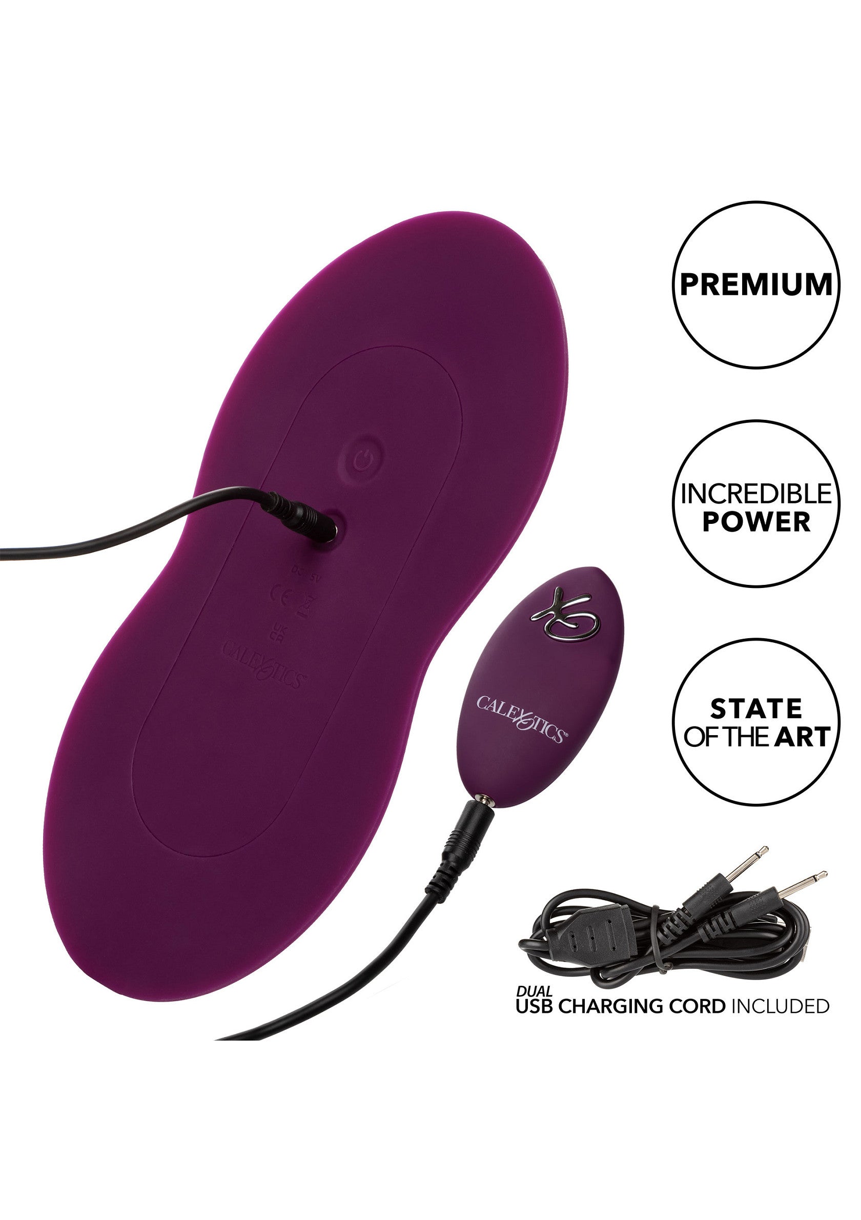Masseur vibrant de qualité supérieure violet avec cordon USB pour des sensations intenses et précises.; Paarse premium vibrerende stimulator met USB-kabel voor intense en nauwkeurige sensaties.; Premium purple vibrating massager with USB cord for intense & precise sensations.