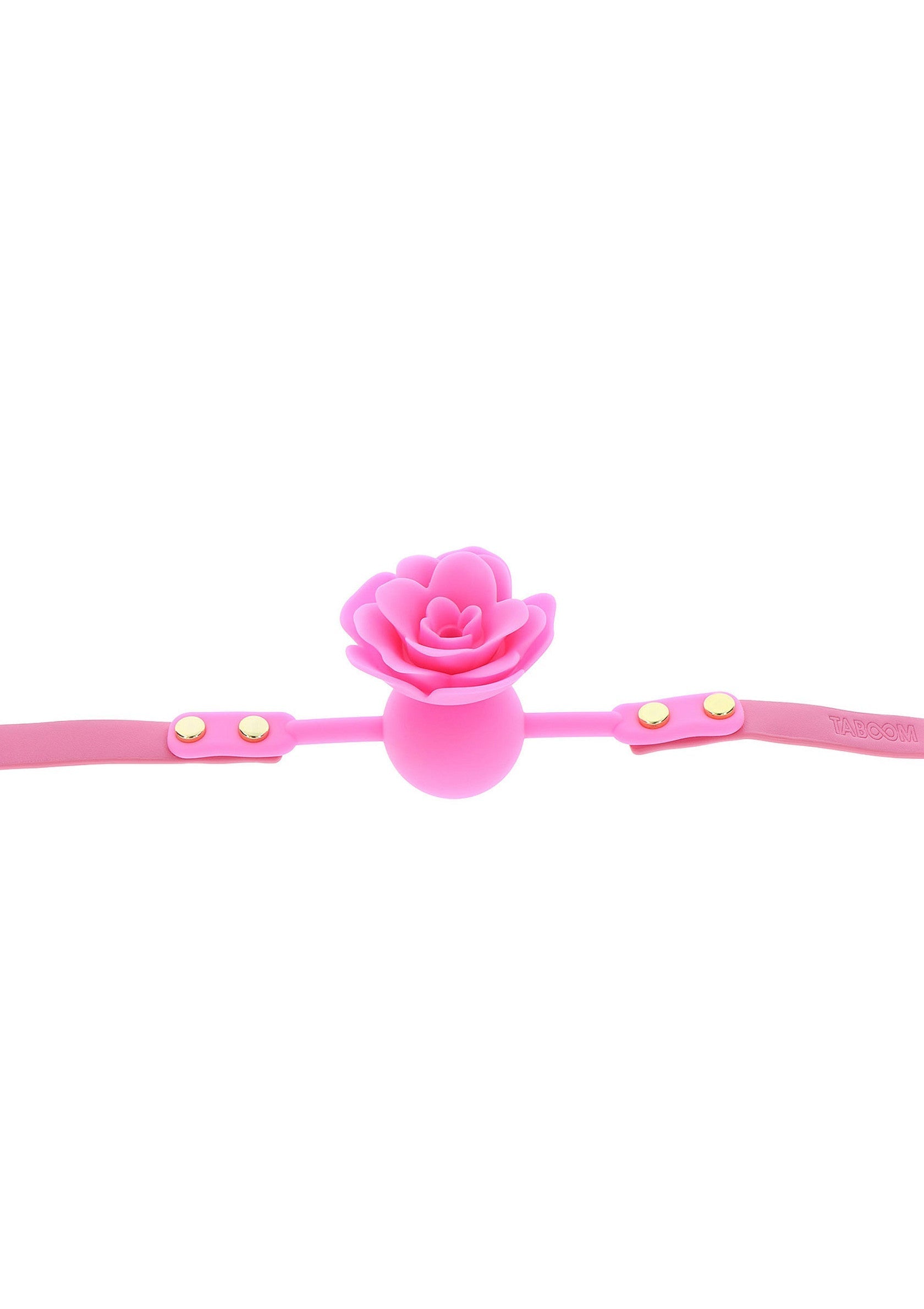 Gag rose rose: un accessoire audacieux et élégant pour pimenter vos jeux coquins.; Roze rozenknevel: een gedurfd en elegant accessoire om je stoutste spelletjes mee op te fleuren.; Pink rose gag: a bold and elegant accessory to spice up your naughtiest games.