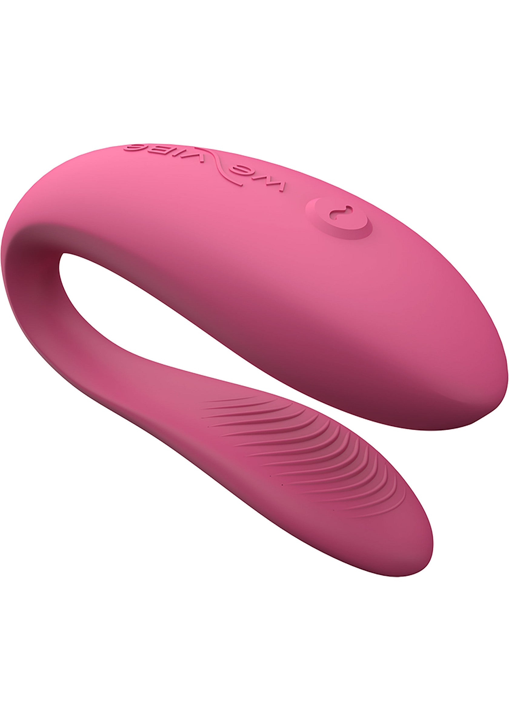 Image d'un stimulateur clitoridien We-Vibe Tango X rose, un jouet sexuel conçu pour le plaisir féminin.; Afbeelding van een roze We-Vibe Tango X clitorisstimulator, een speeltje ontworpen voor vrouwelijk genot.; Image of a pink We-Vibe Tango X clitoral vibrator, a sex toy designed for female pleasure.