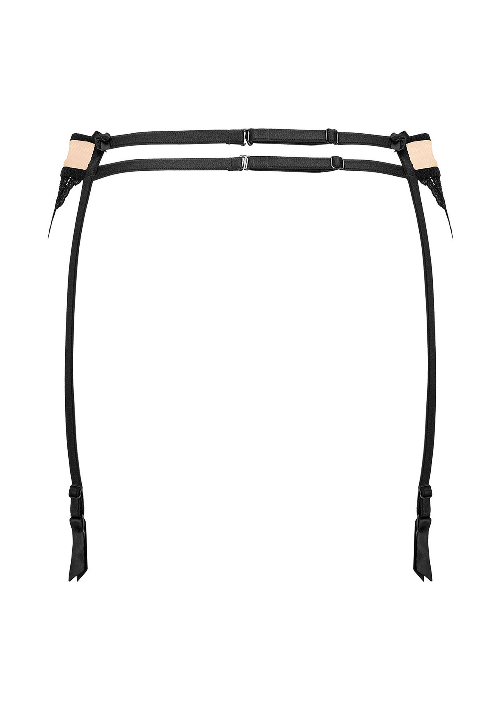 Jarretière noire élégante pour une touche séduisante à votre lingerie.; Elegante zwarte jarretel voor een verleidelijke toevoeging aan je lingerie.; Elegant black garter for a seductive addition to your lingerie.