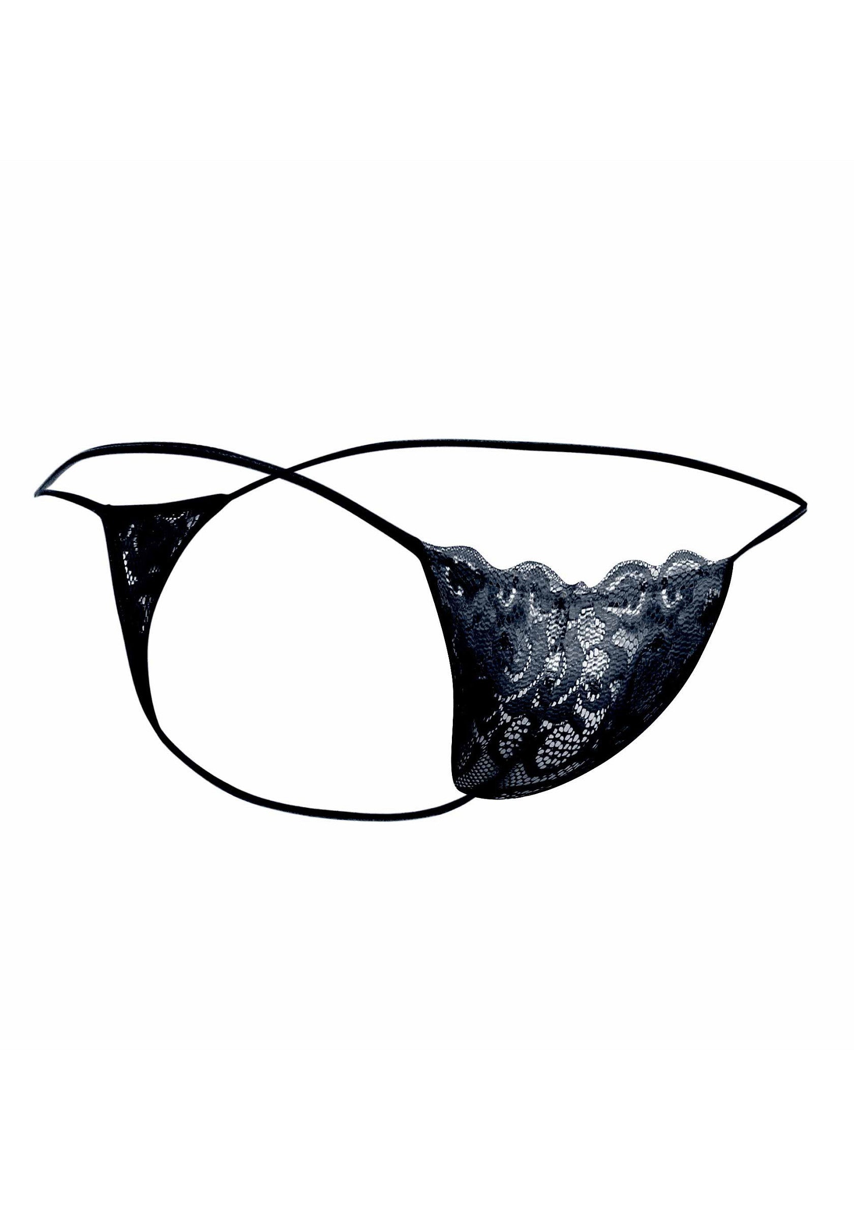 String ouvert en dentelle noire pour une touche de sensualité et de confort.; Zwarte open string van kant voor een sensuele en comfortabele touch.; Black lace open string for a sensual and comfortable touch.
