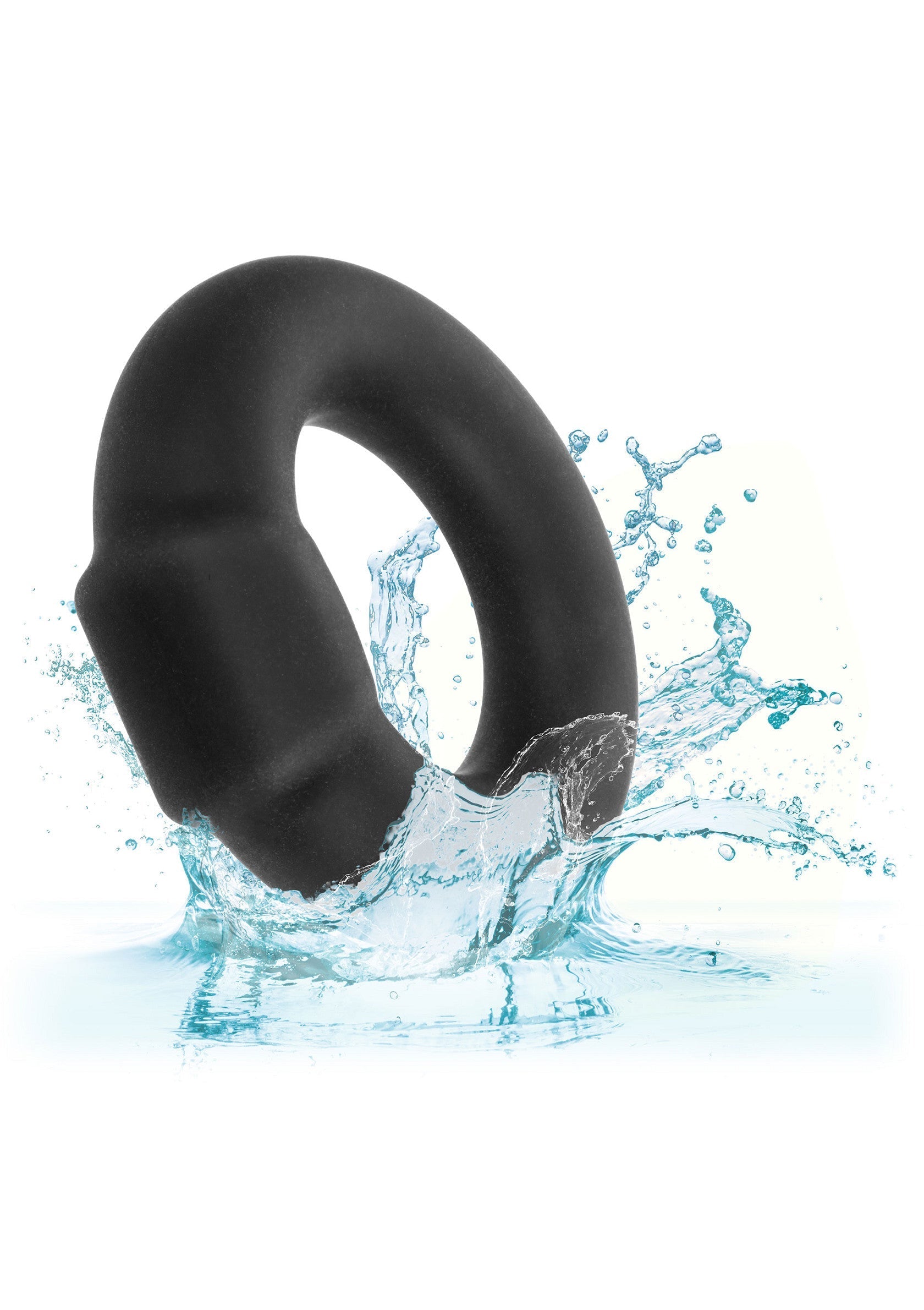Anneau pénien noir étanche pour plus de plaisir et de sensations.; Waterdichte zwarte penisring voor extra plezier en sensaties.; Waterproof black cock ring for extra pleasure and sensations.