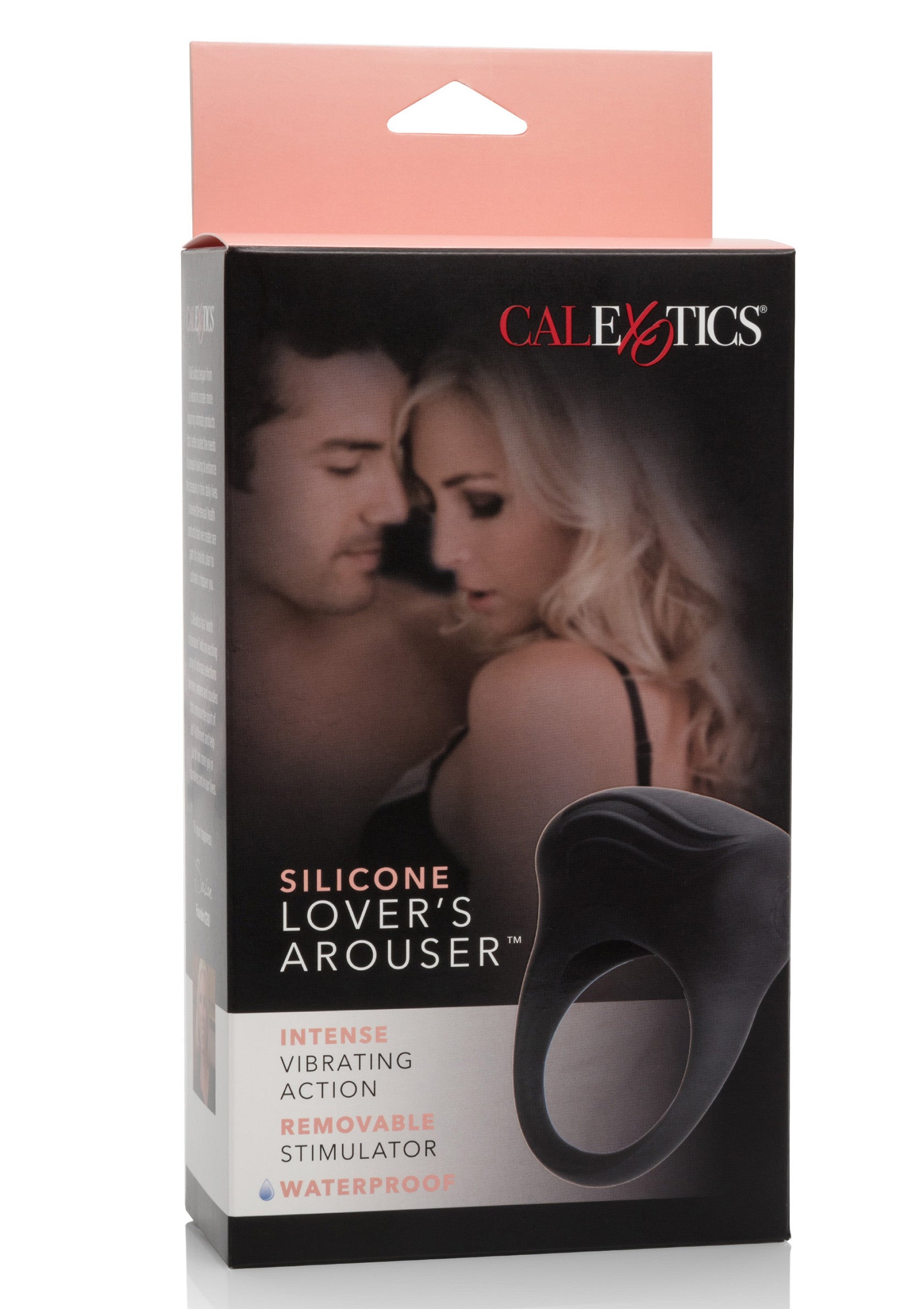 CalExotics Silicone Lover's Arouser™ : anneau vibrant étanche pour couples, avec stimulateur amovible.; CalExotics Silicone Lover's Arouser™: waterdichte vibrerende ring voor koppels, met verwijderbare stimulator.; CalExotics Silicone Lover's Arouser™: waterproof vibrating ring for couples, with removable stimulator.