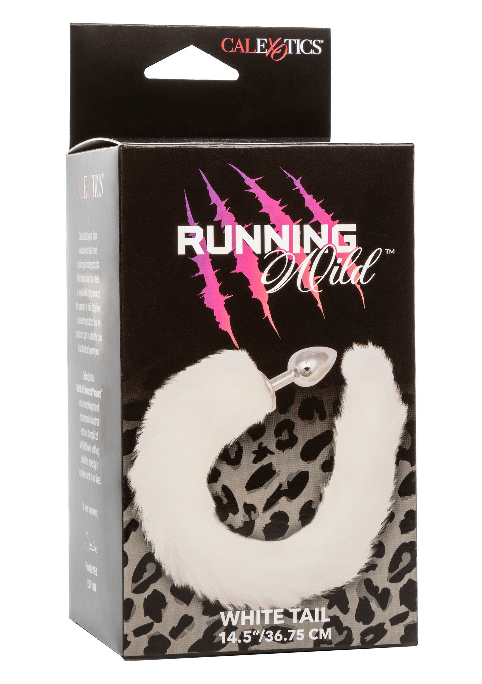 Queue blanche 'Running Wild' de CalExotics, 36.75 cm. Accessoire coquin pour adultes. ; CalExotics 'Running Wild' witte staart, 36.75 cm. Speels accessoire voor volwassenen.; CalExotics 'Running Wild' white tail, 36.75 cm. Playful accessory for adults.