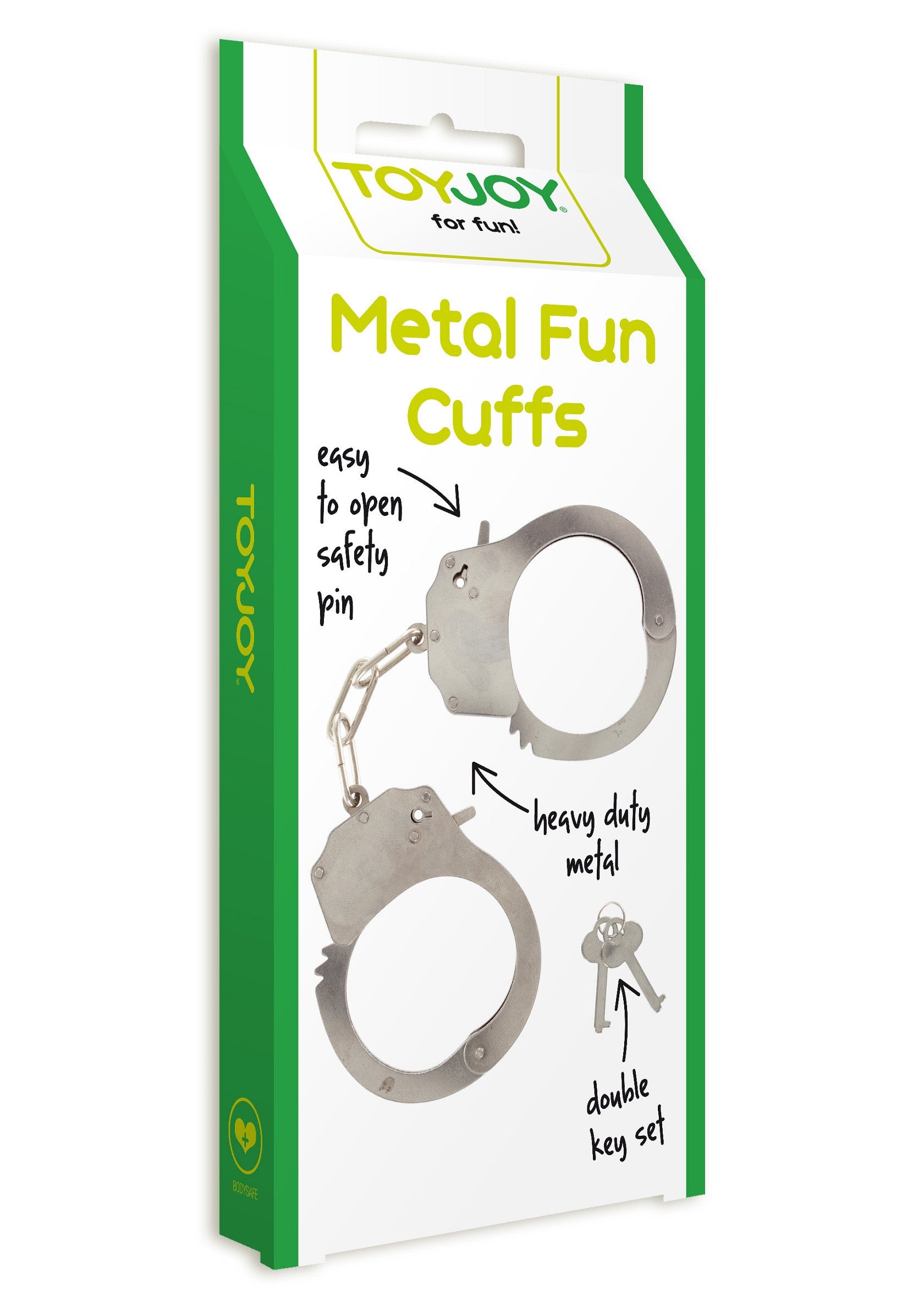 Menottes métalliques pour s'amuser. Jeu de rôle, déguisement.; Metalen handboeien voor de lol. Rollenspel, verkleedpartij.; Metal fun handcuffs. Role play, dress up.