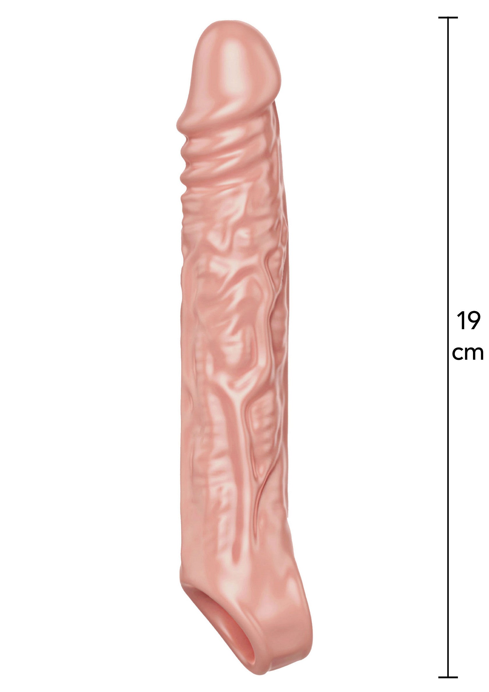 Gode réaliste avec manche, 19 cm pour une expérience intense. Explorez le plaisir avec ce sextoy de haute qualité.; Realistische dildo met huls, 19 cm voor een intense ervaring. Ontdek genot met dit hoogwaardige seksspeeltje.; Realistic dildo with sleeve, 19 cm for intense experience. Explore pleasure with this high-quality sex toy.