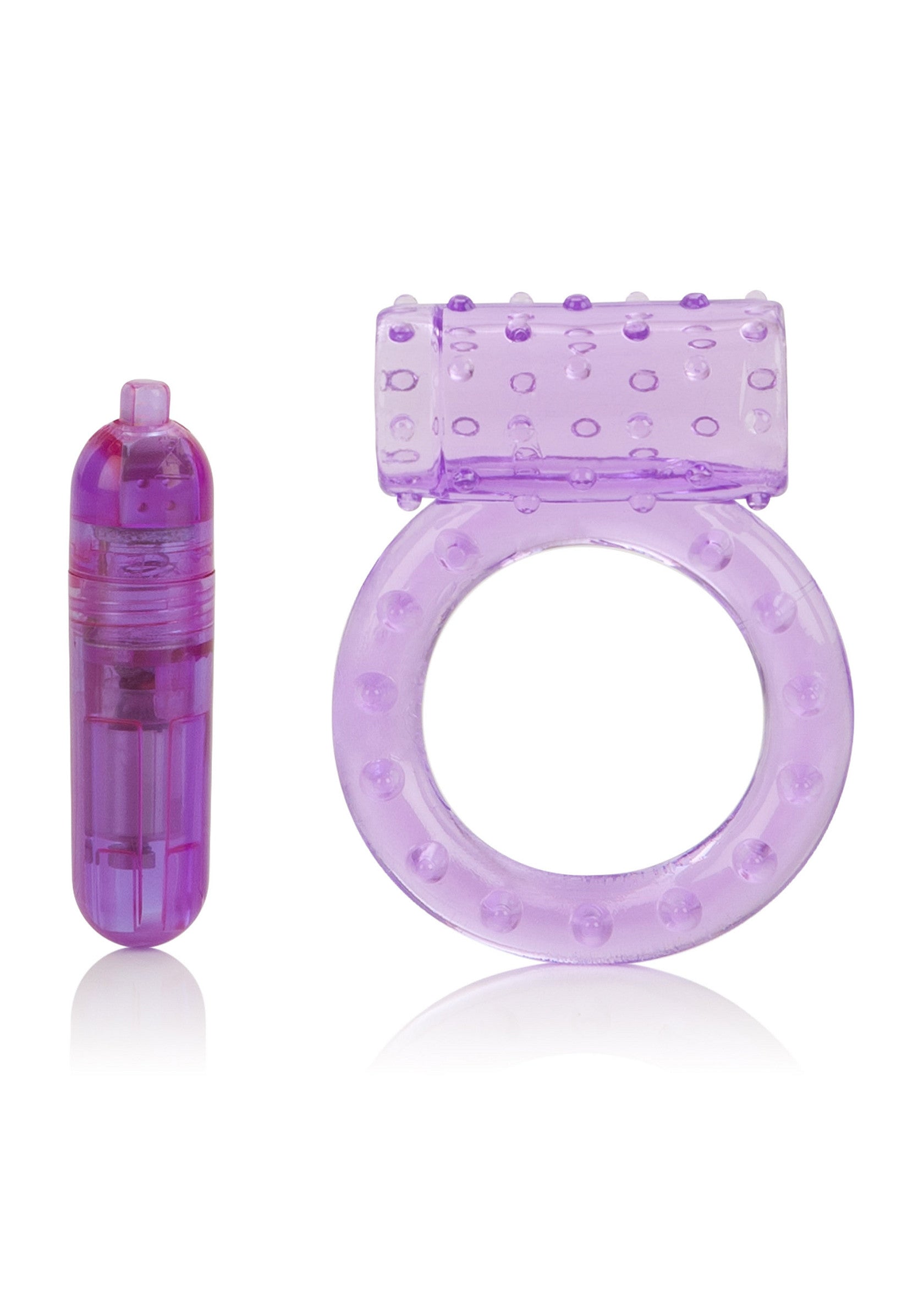 Ensemble vibrant violet pour des moments intenses. Anneau pénien vibrant et mini vibromasseur pour plus de plaisir. ; Paarse vibrerende set voor intense momenten. Vibrerende penisring en mini-vibrator voor extra genot. ; Purple vibrating set for intense moments. Vibrating cock ring and mini vibrator for extra pleasure.