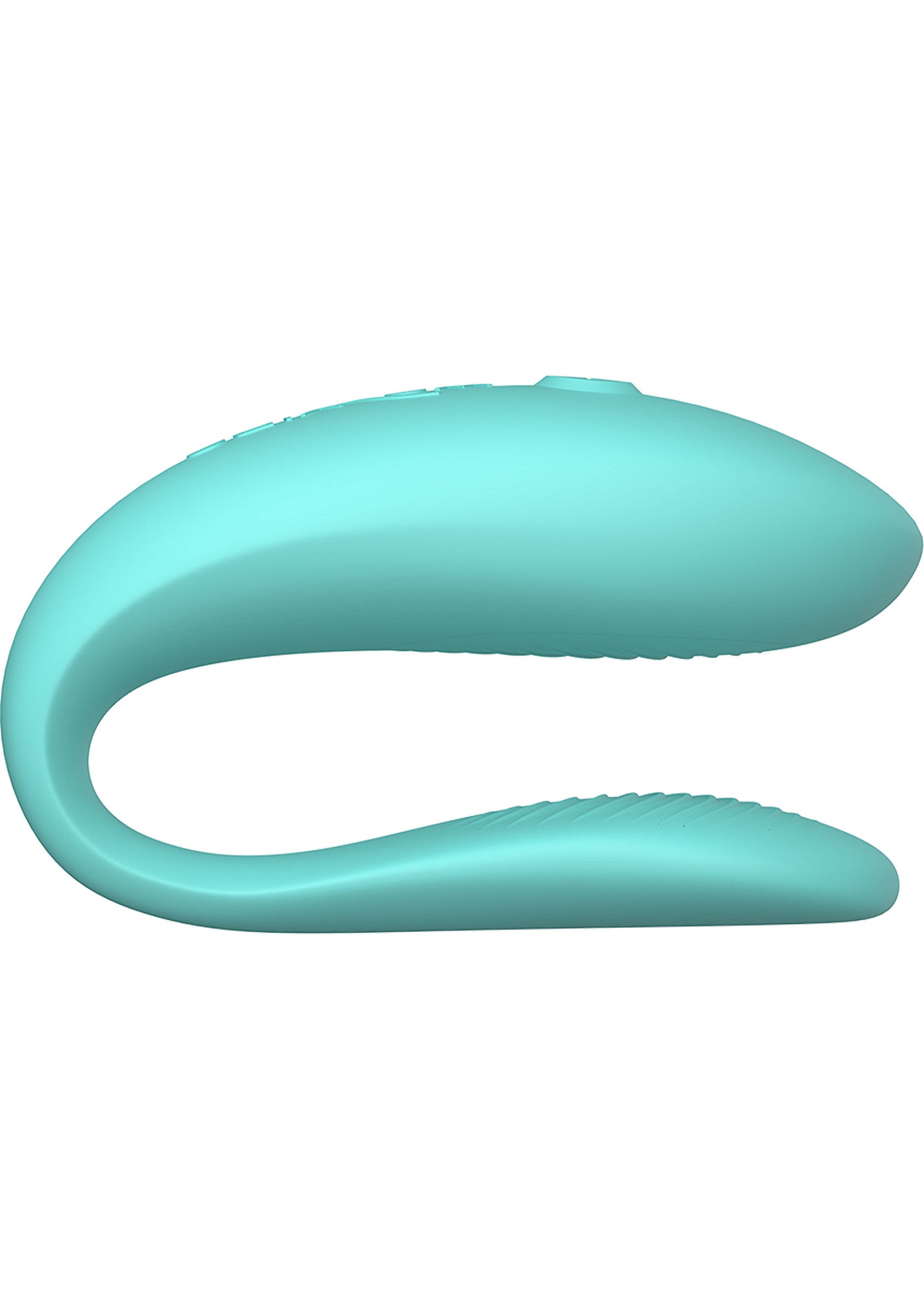 Vibromasseur bleu en forme de U pour un plaisir intime et ciblé. Découvrez des sensations uniques et explorez votre sensualité.; Blauwe U-vormige vibrator voor intiem en gericht genot. Ontdek unieke sensaties en verken je sensualiteit.; Teal U-shaped vibrator for intimate, targeted pleasure. Discover unique sensations and explore your sensuality.