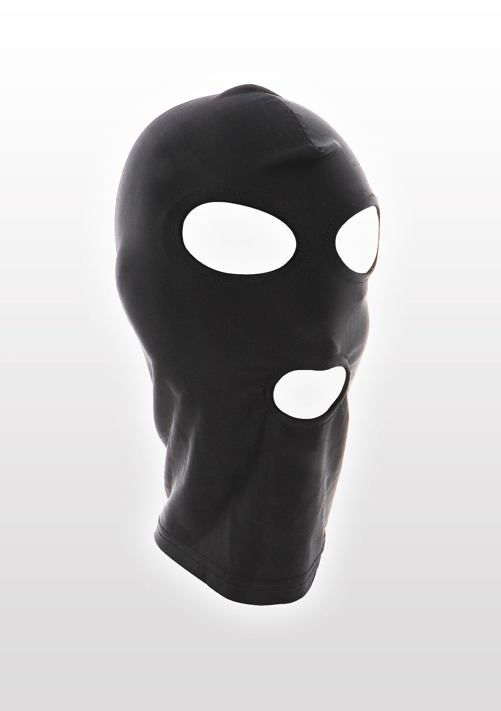 Cagoule noire à trois trous, idéale pour le sport ou le cosplay. Masque complet pour adultes.; Zwarte bivakmuts met drie gaten, ideaal voor sport of cosplay. Volgelaatsmasker voor volwassenen.; Black three-hole balaclava, ideal for sports or cosplay. Adult full face mask.