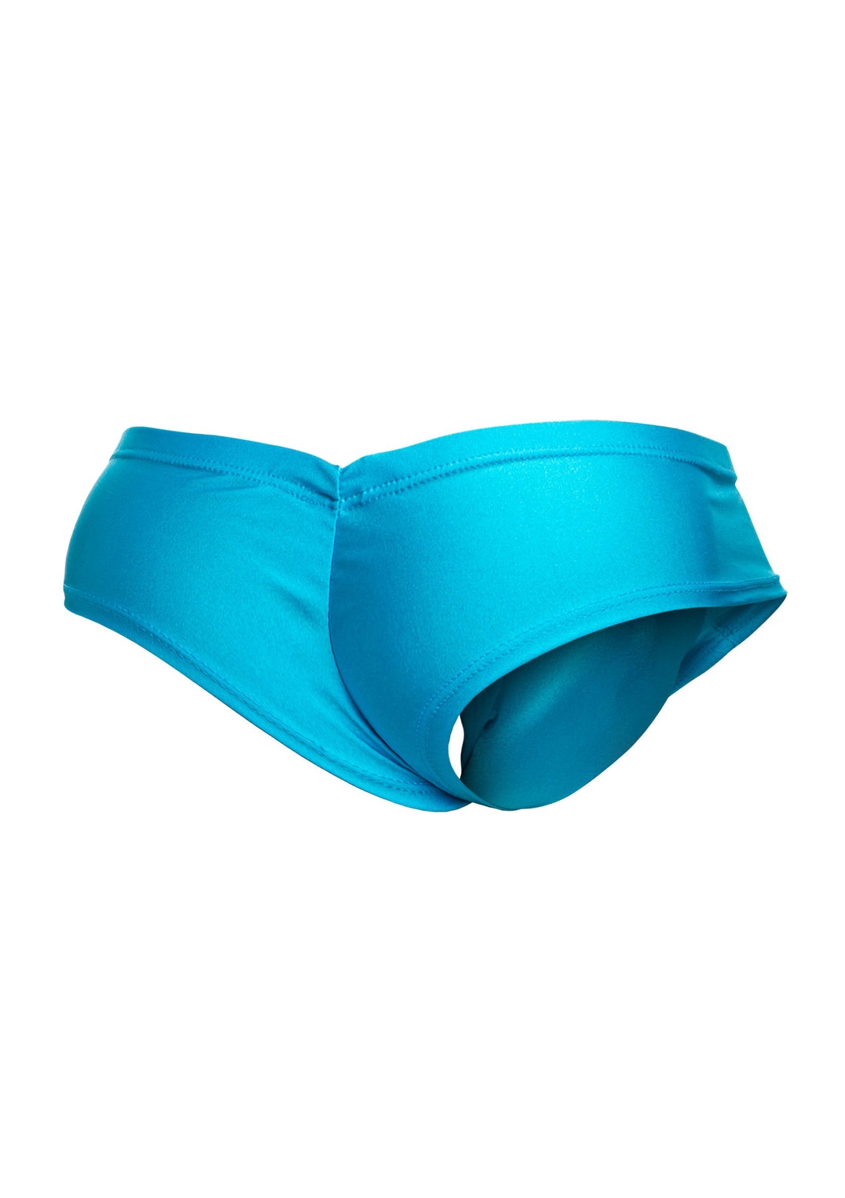 Culotte turquoise échancrée pour femme, idéale pour la plage ou la piscine.; Turquoise cheeky zwembroekje voor dames, perfect voor strand of zwembad.; Turquoise cheeky swim briefs for women, perfect for the beach or pool.