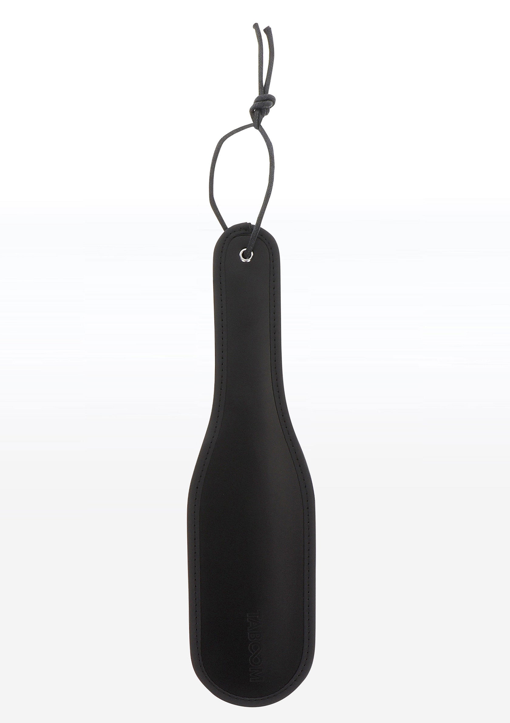 Palette de fessée noire avec cordon. Accessoire de plaisir adulte pour les jeux coquins.; Zwarte slaping paddle met koord. Accessoire voor volwassenen voor speelse spelletjes.; Black spanking paddle with cord. Adult pleasure accessory for kinky games.